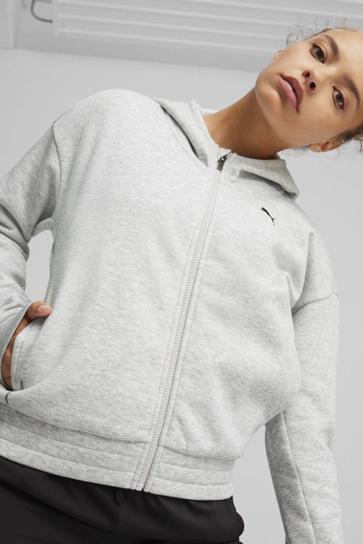 Puma Train Favorite Fleece Fz Kadın Sweatshirt 52423304 Gri