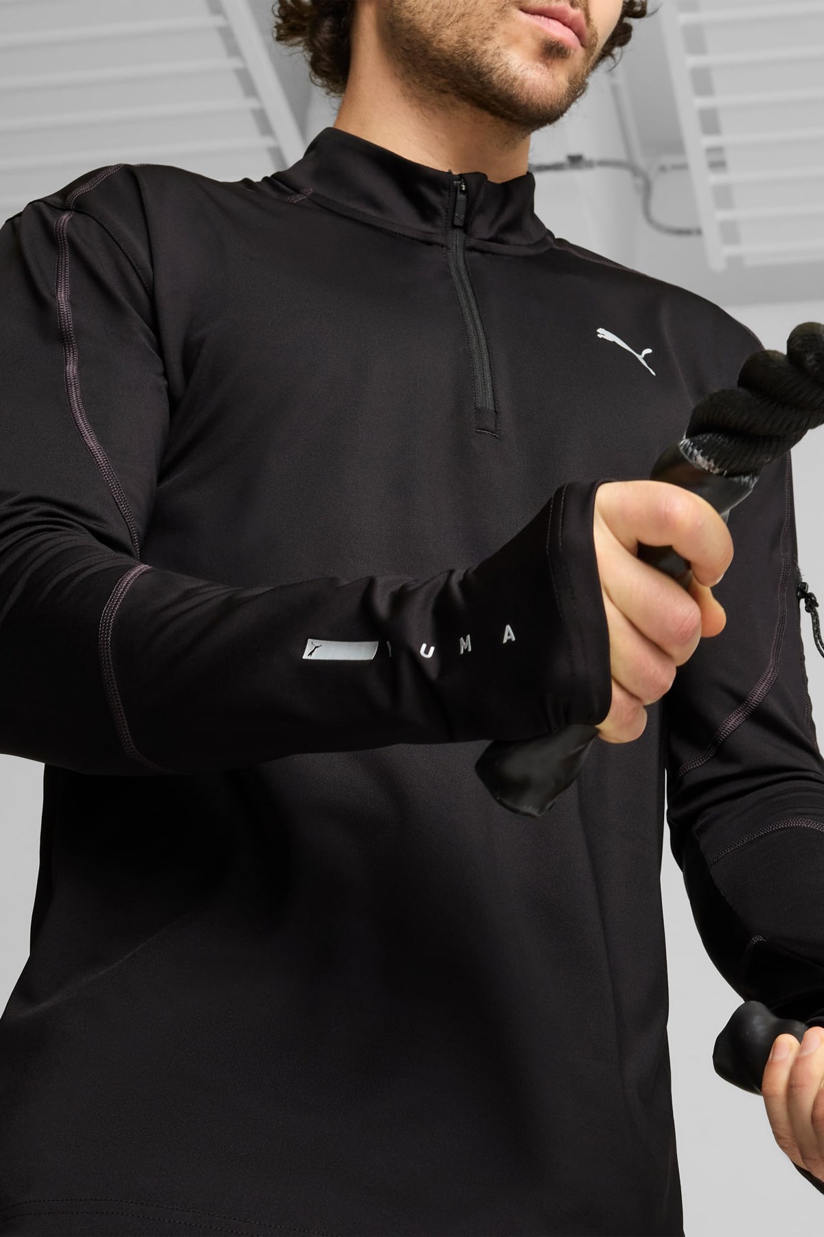 Puma Quarter Zip Erkek Fermuarlı Sweatshirt 52570401 Siyah