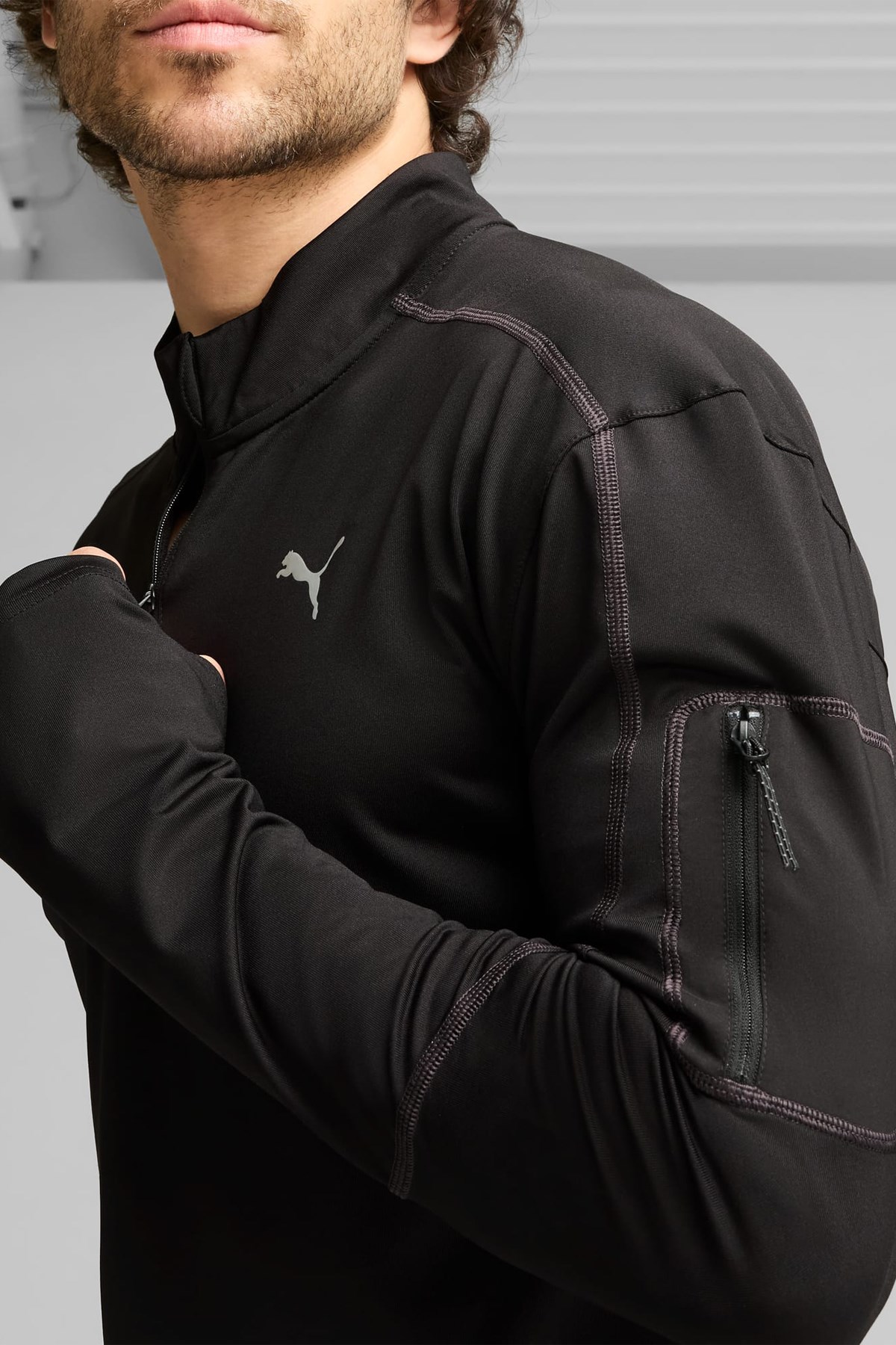 Puma Quarter Zip Erkek Fermuarlı Sweatshirt 52570401 Siyah