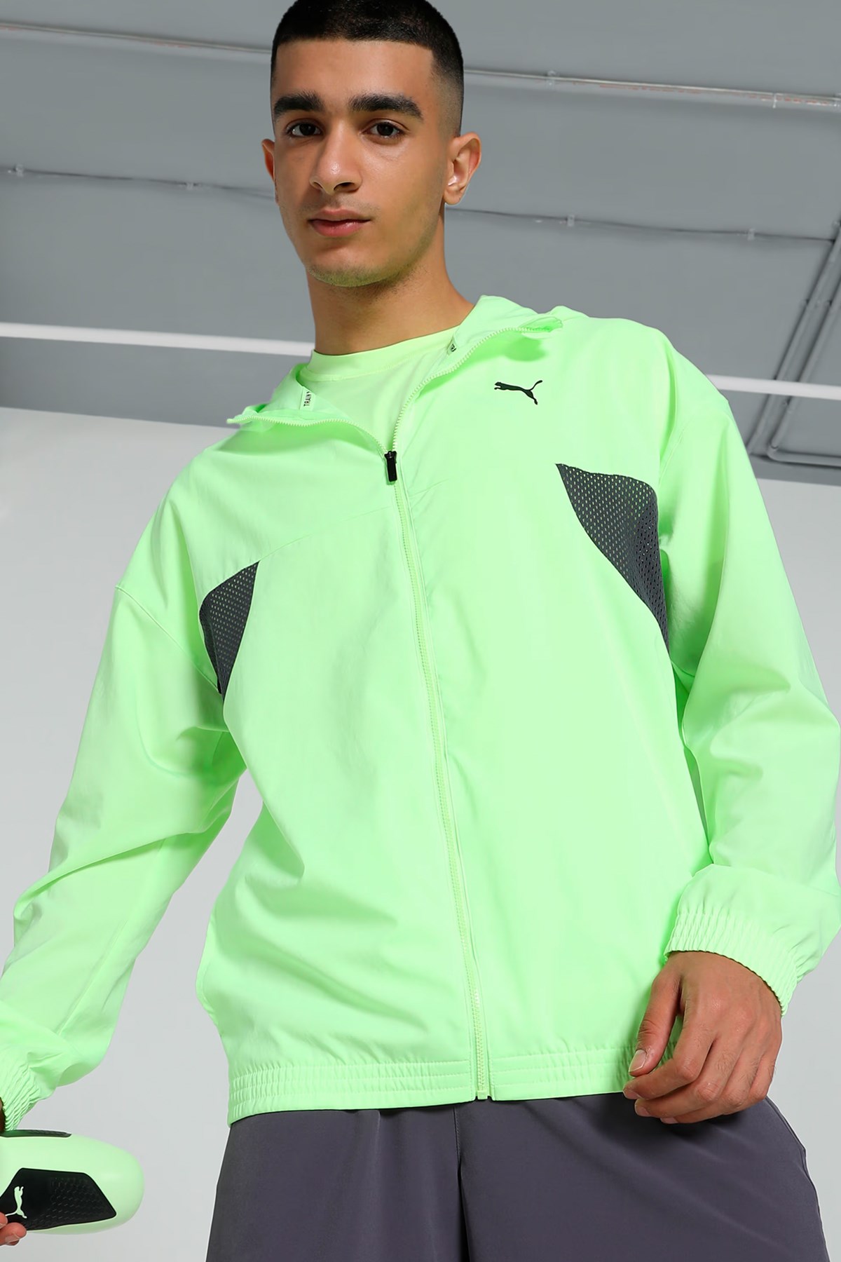 Puma Fit Woven FZ Erkek Sweatshirt 52572434 Yeşil
