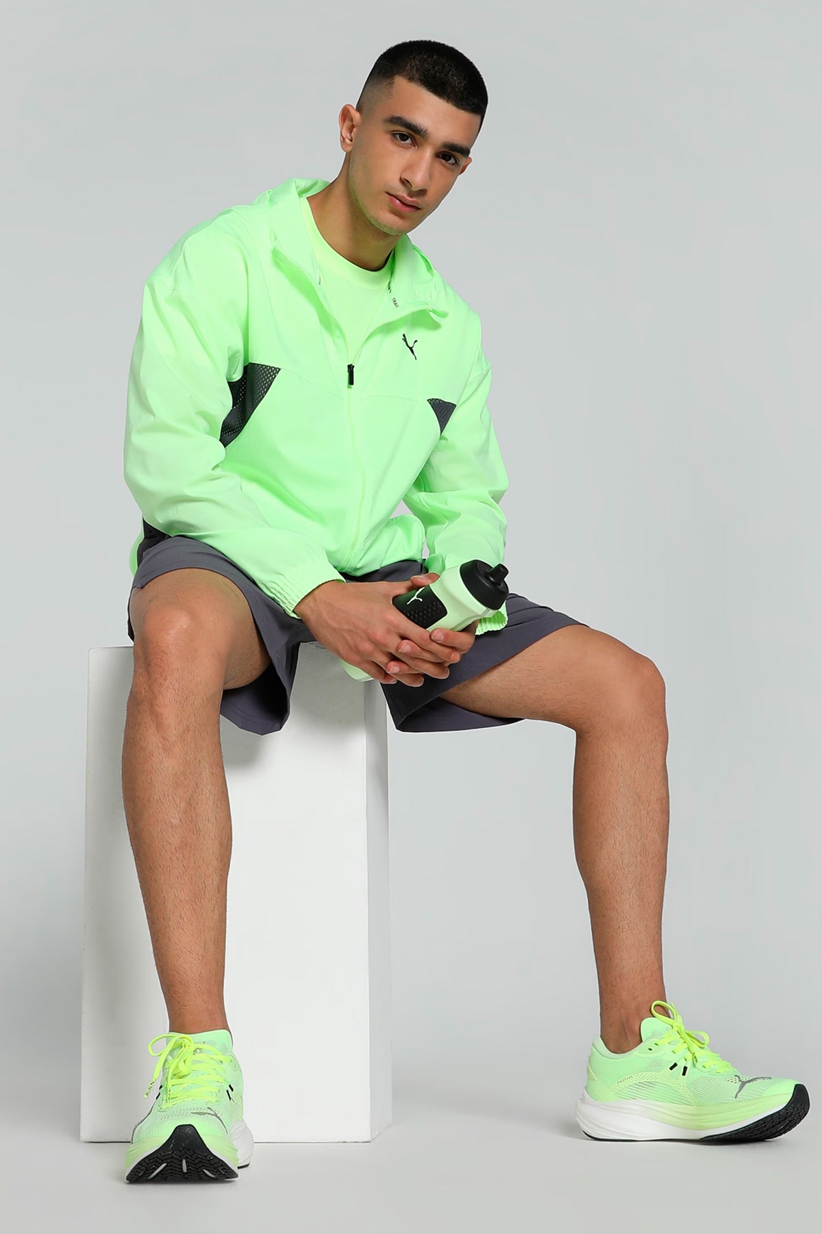 Puma Fit Woven FZ Erkek Sweatshirt 52572434 Yeşil