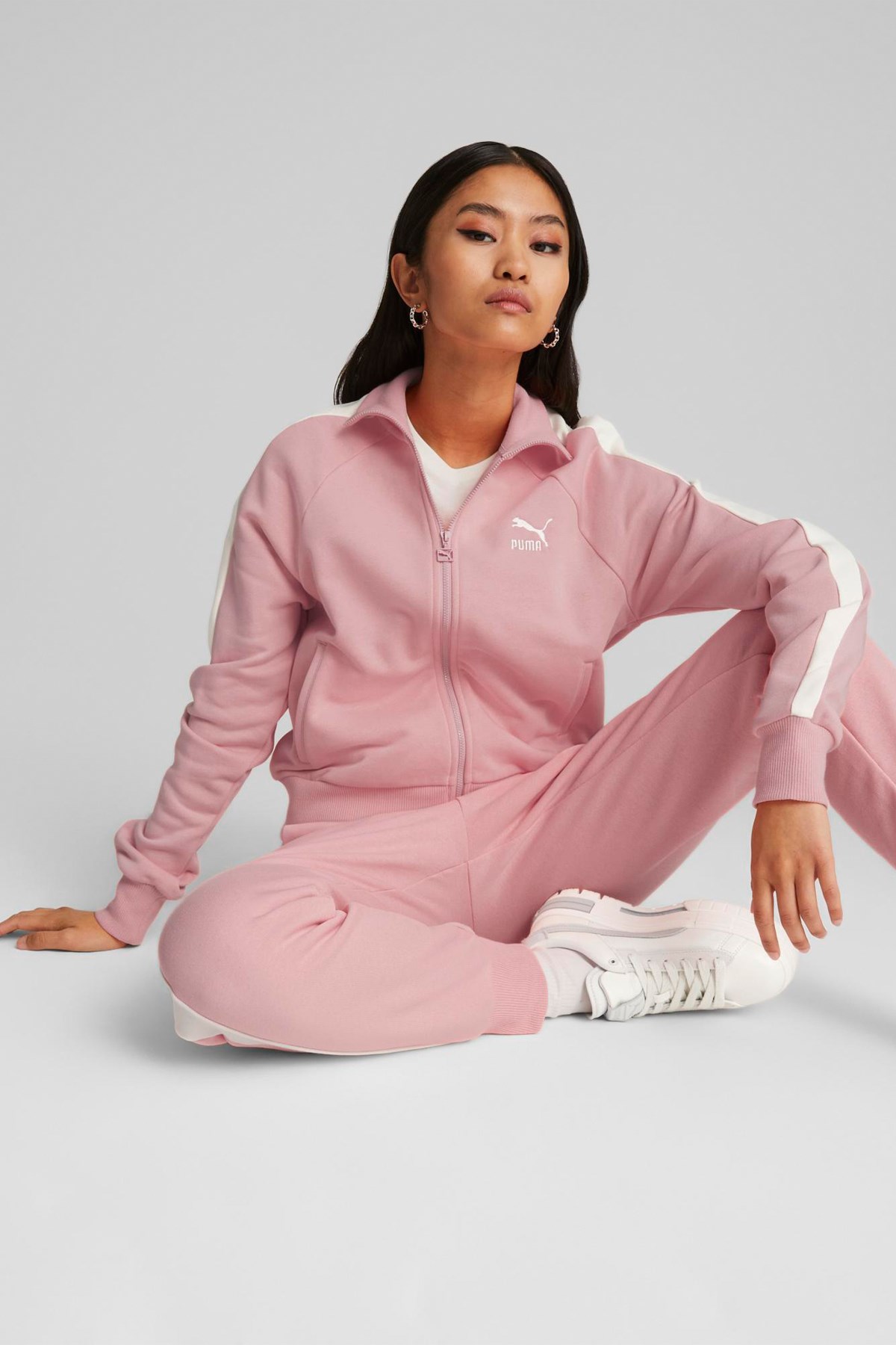 Puma Iconic T7 Track Kadın Sweatshirt 53007963 Pembe