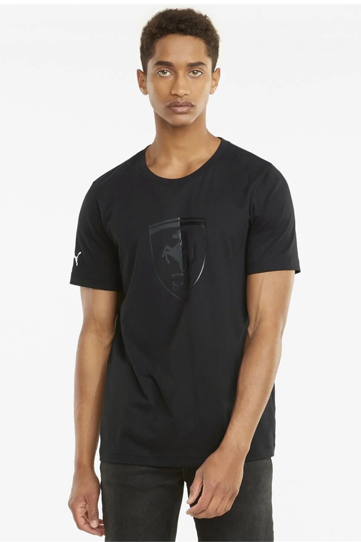 Puma Ferrari Race Ton B Shieldtee Erkek Tişört 53169201 Siyah