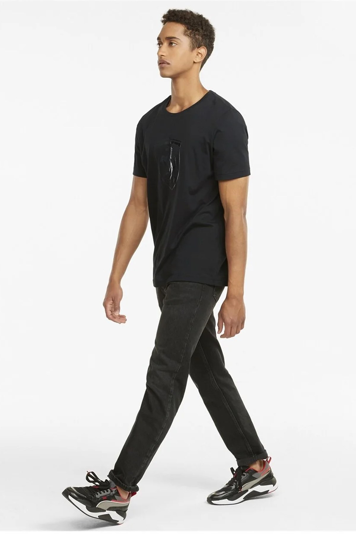 Puma Ferrari Race Ton B Shieldtee Erkek Tişört 53169201 Siyah