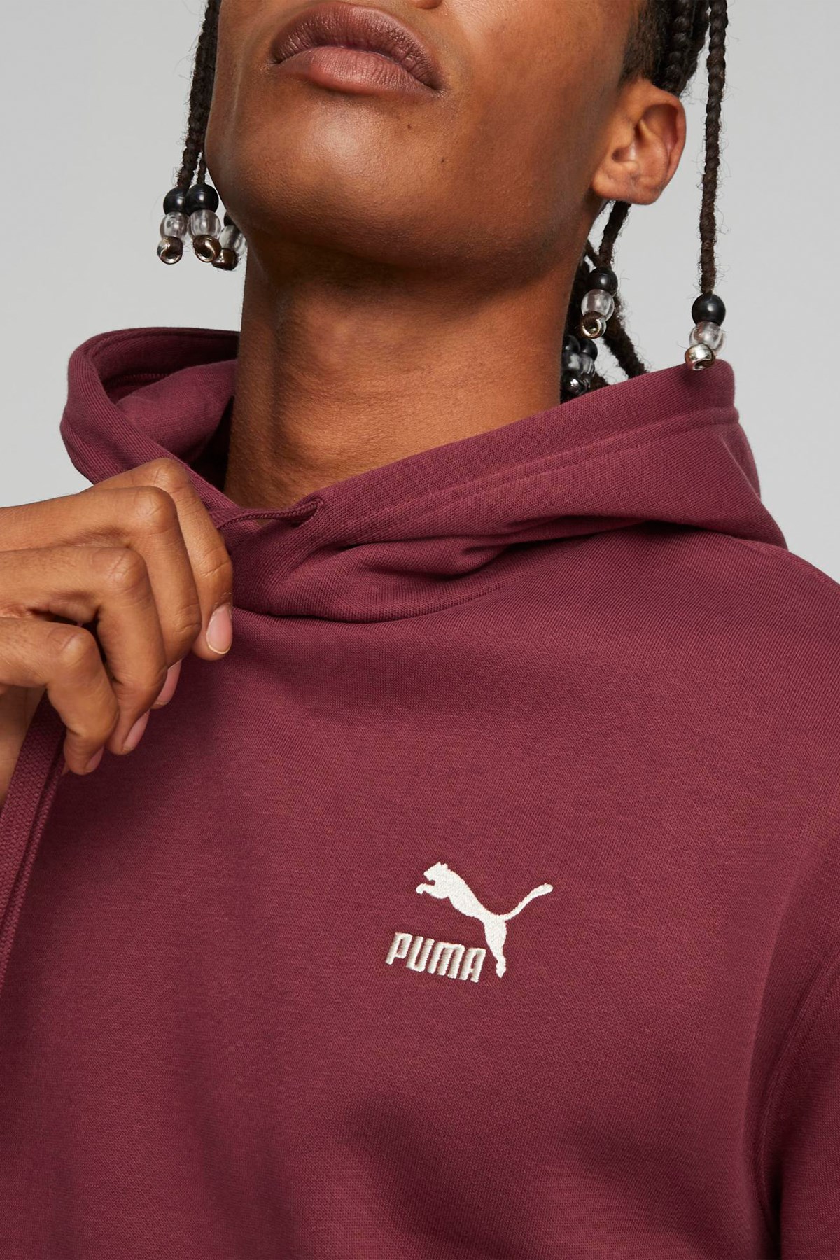 Puma Classics Small Logo Erkek Sweatshirt 53559622 Bordo