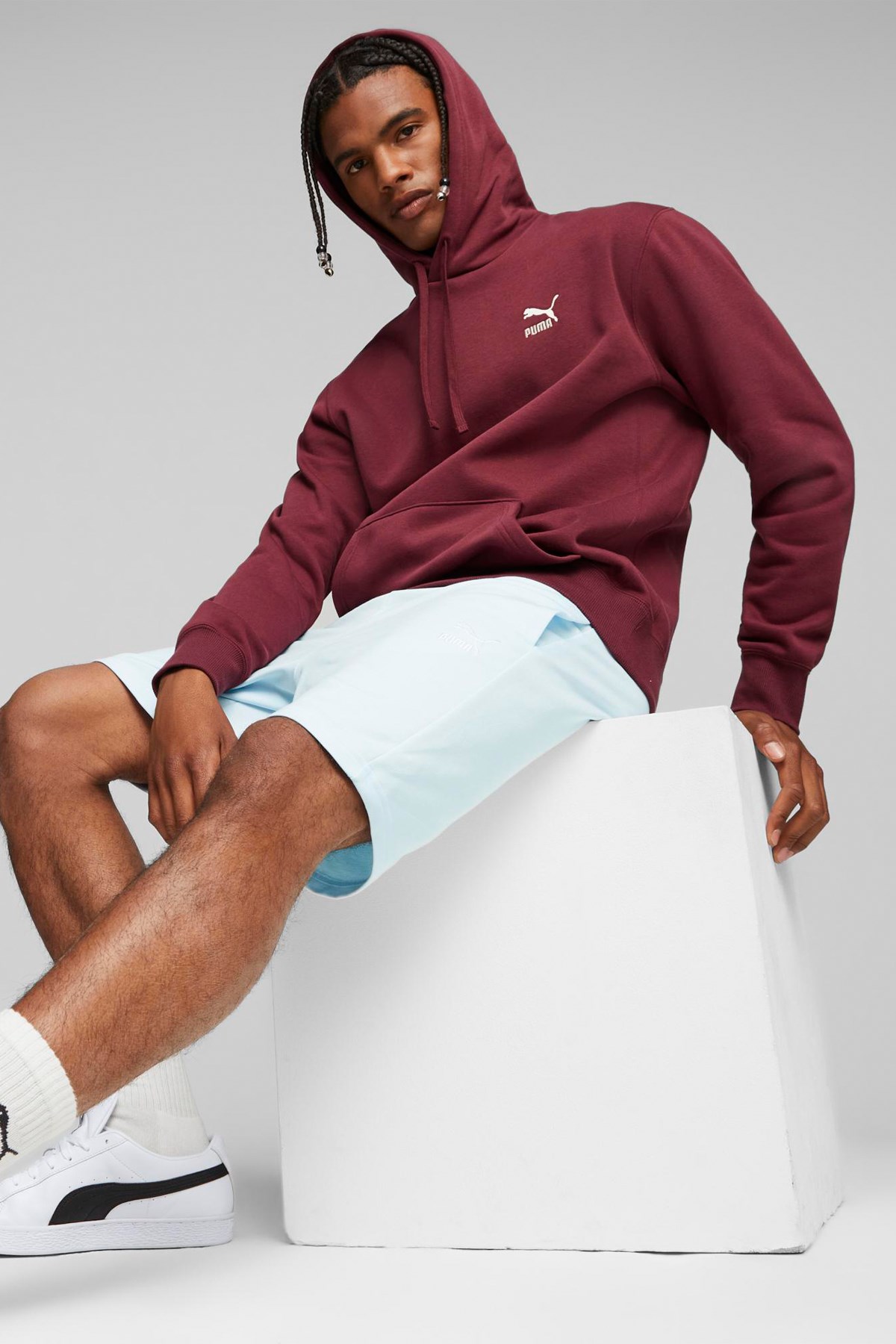 Puma Classics Small Logo Erkek Sweatshirt 53559622 Bordo