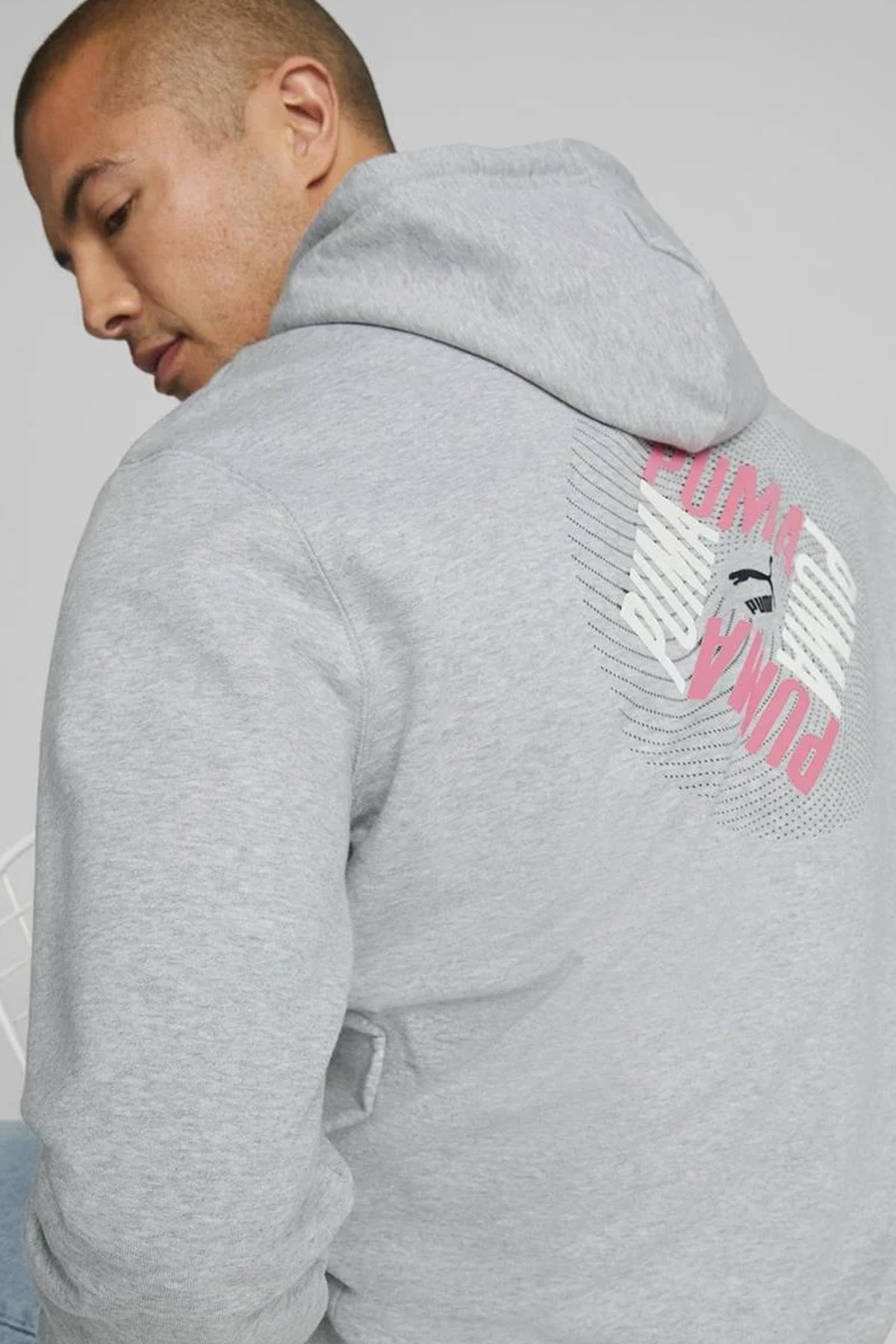 Puma Swxp Graphic Erkek Sweatshirt 53566004 Gri