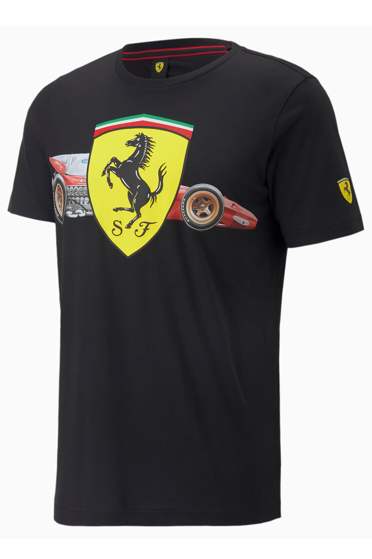 Puma Ferrari Race Her Shield Erkek Tişört 53585101 Siyah