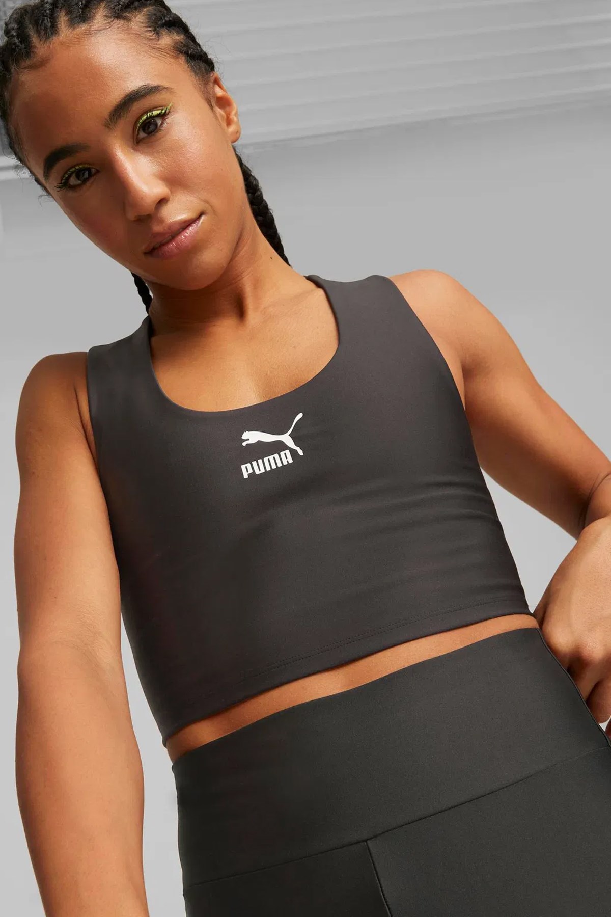Puma T7 Crop Top Sporcu Sütyeni 53829701 Siyah