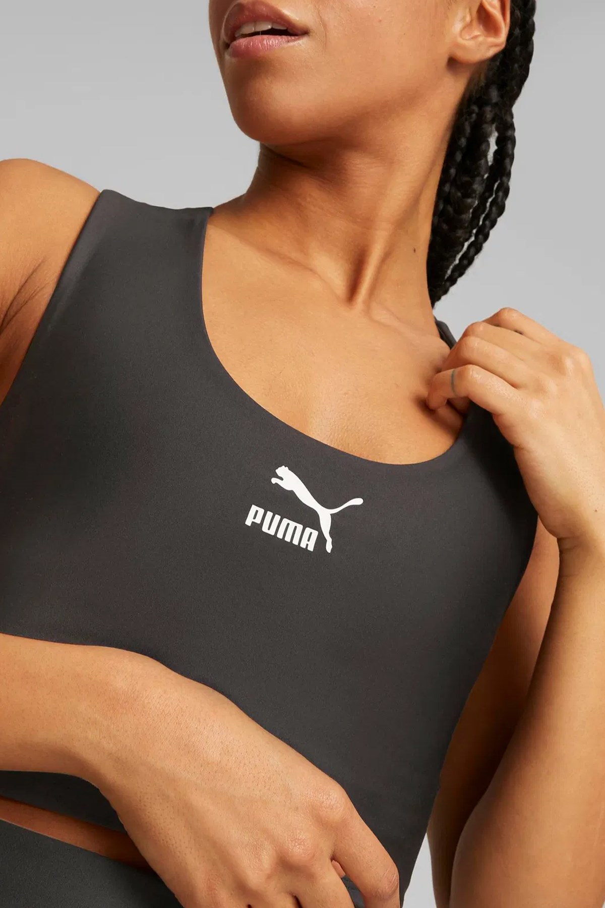 Puma T7 Crop Top Sporcu Sütyeni 53829701 Siyah