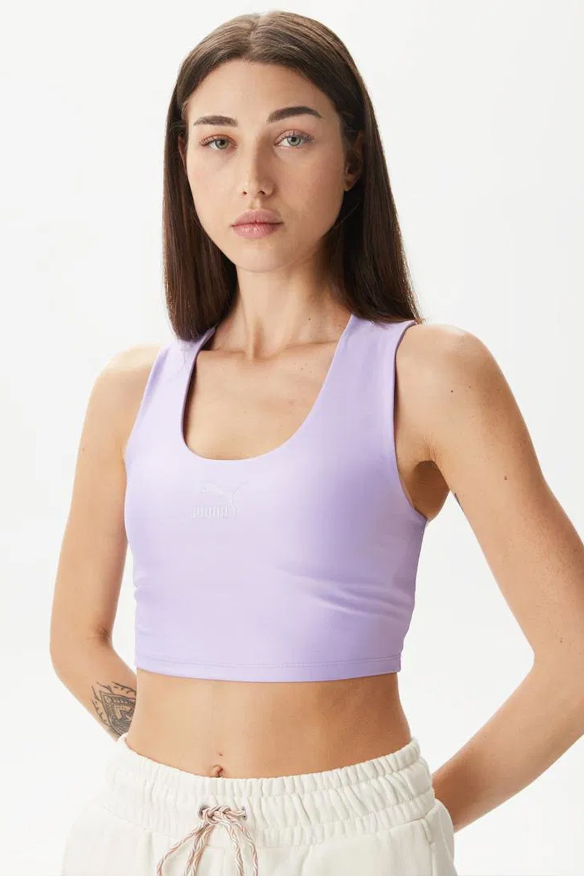 Puma T7 Crop Top Sporcu Sütyeni 53829725 Lila