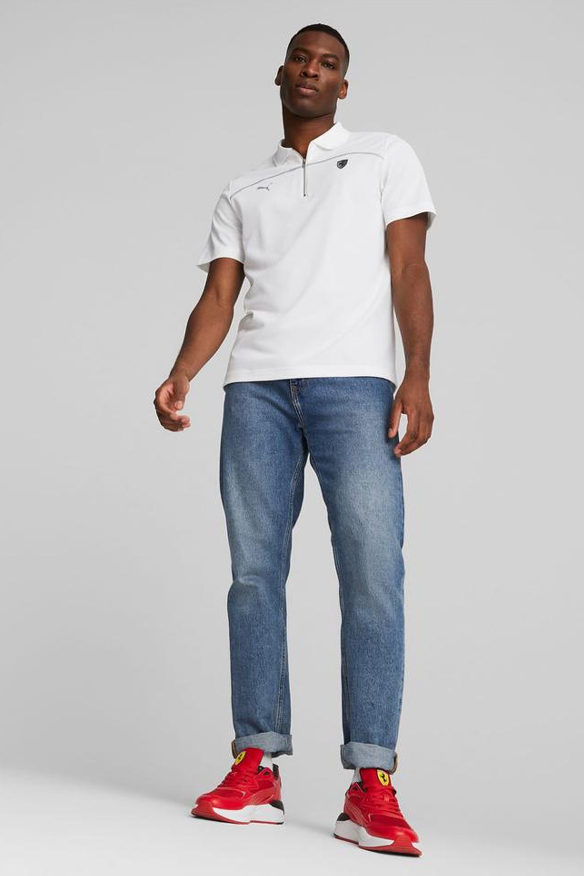 Puma Ferrari Style Erkek Polo Tişört 53833004 Beyaz