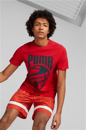 Puma Posterize Erkek Tişört 53859804 Kırmızı