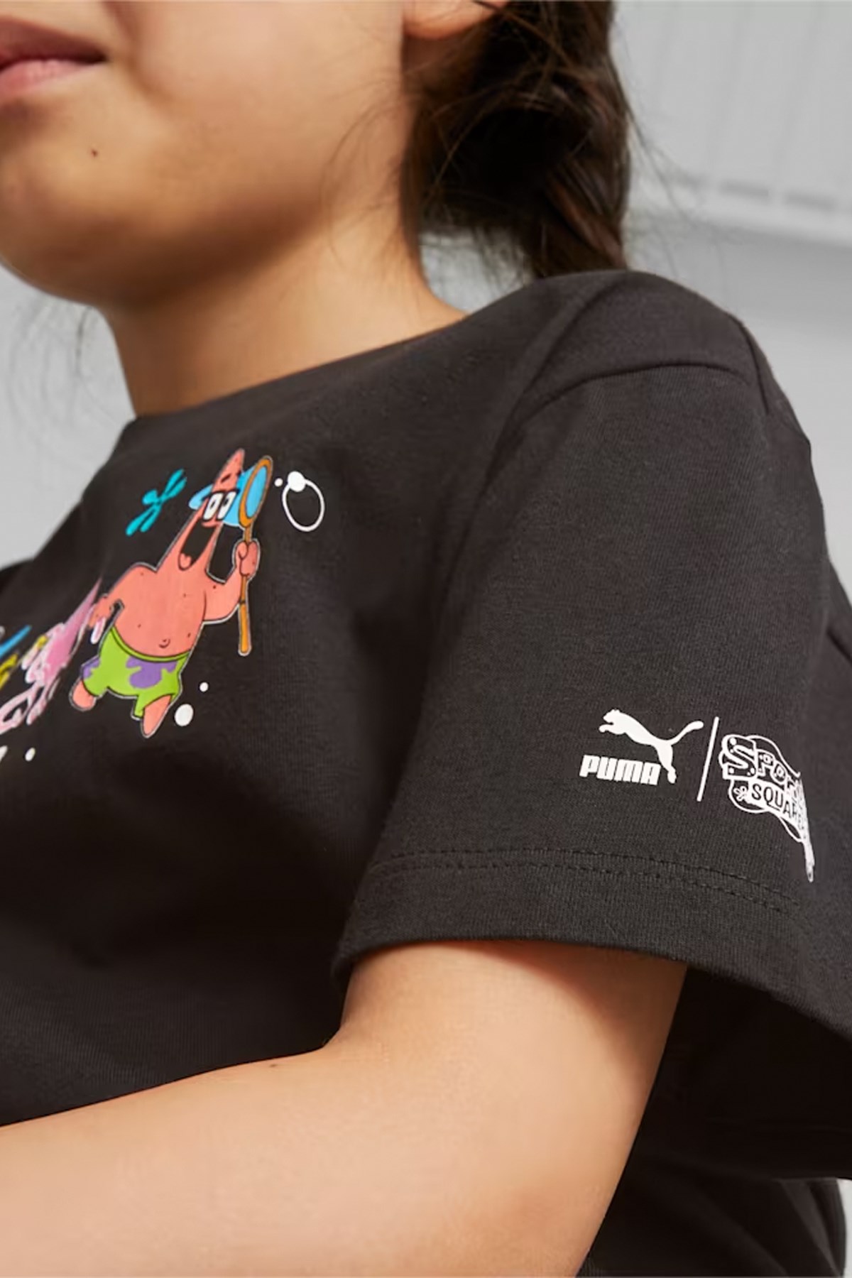 Puma X Spongebob Girls Çocuk Tişört 53867201 Siyah