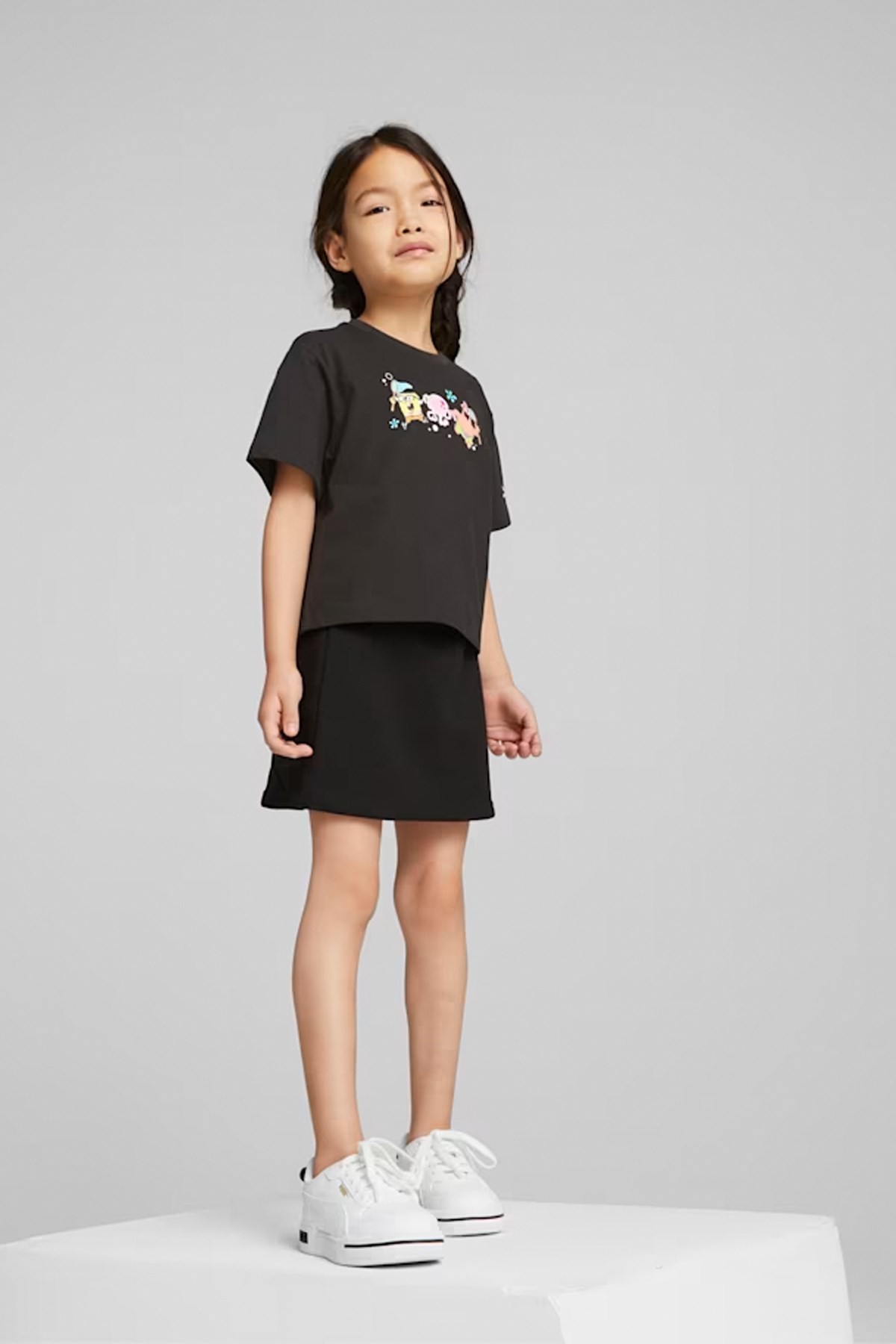 Puma X Spongebob Girls Çocuk Tişört 53867201 Siyah