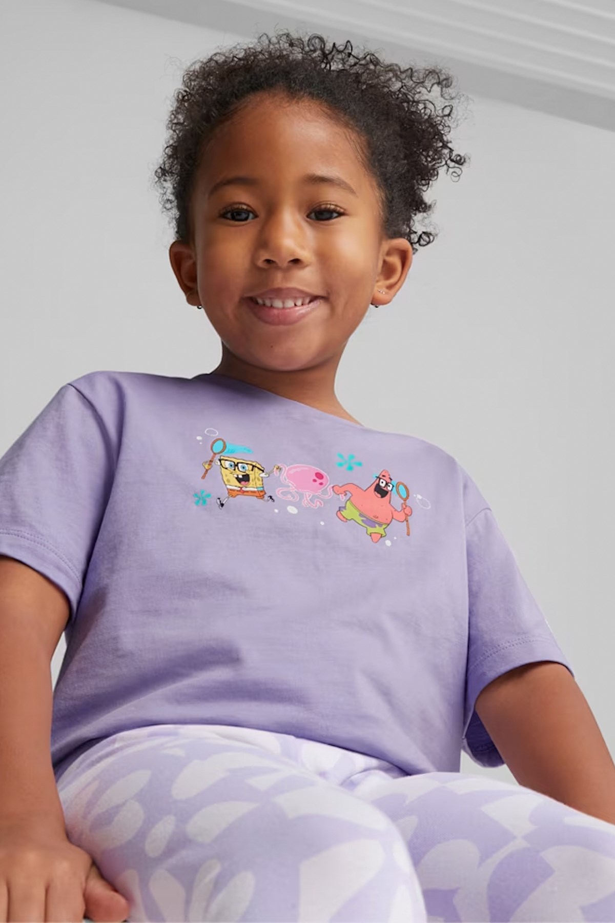 Puma X Spongebob Girls Çocuk Tişört 53867225 Mor