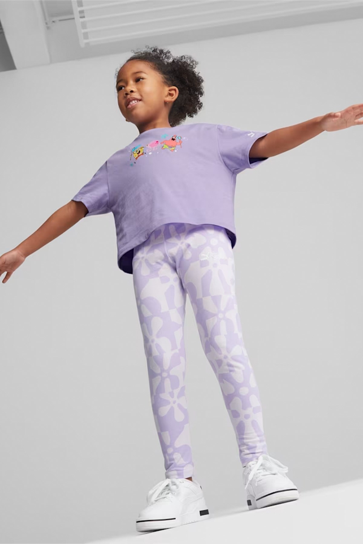 Puma X Spongebob Girls Çocuk Tişört 53867225 Mor
