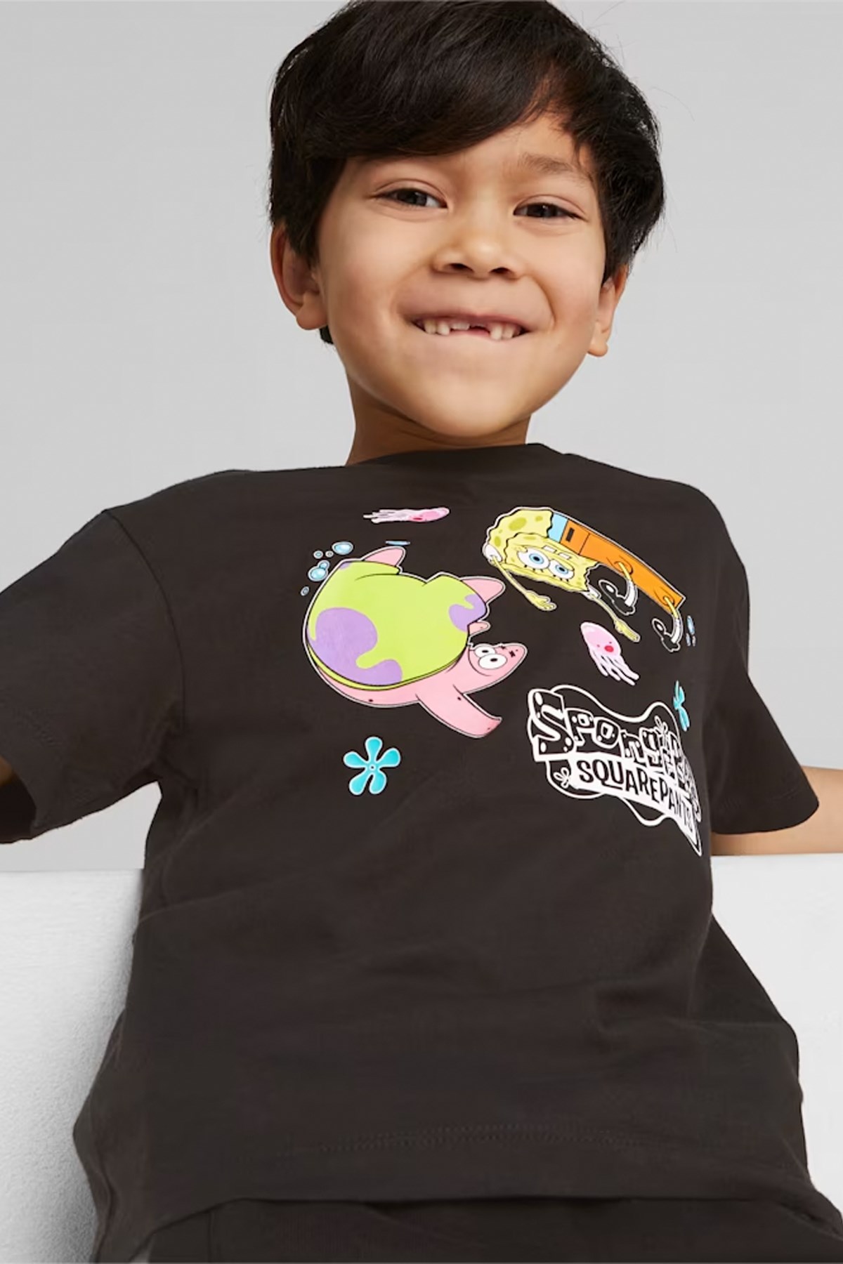 Puma X Spongebob Tee Çocuk Tişört 53867501 Siyah