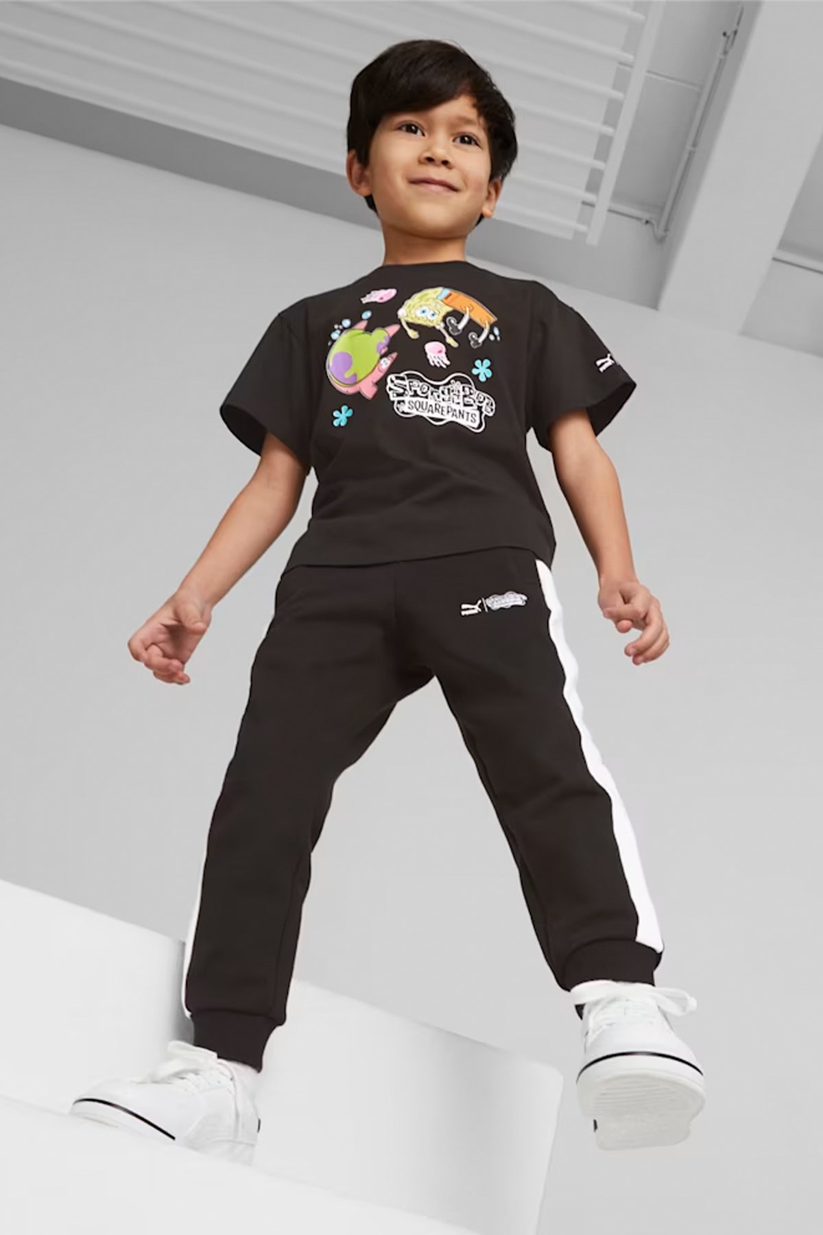 Puma X Spongebob Tee Çocuk Tişört 53867501 Siyah