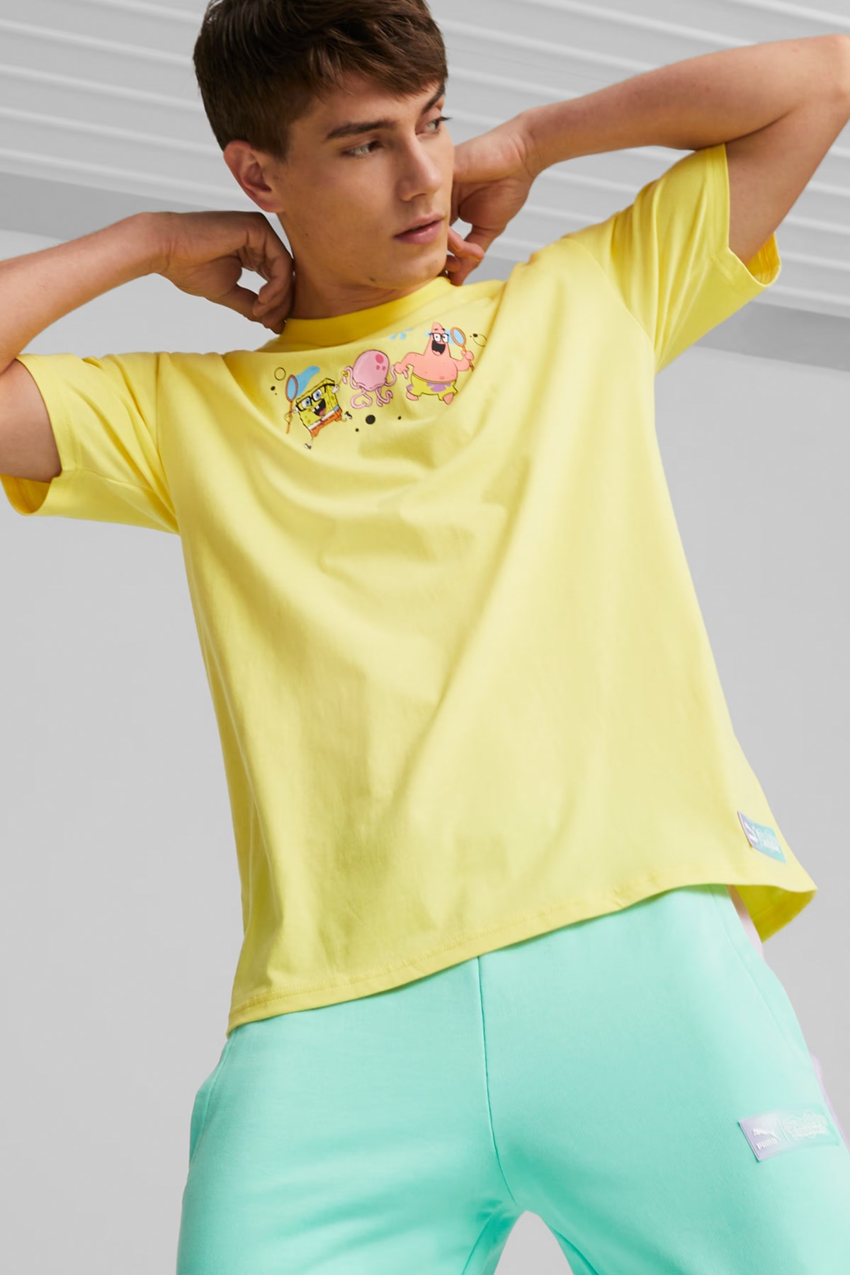 Puma X Spongebob Erkek Tişört 53895860 Sarı