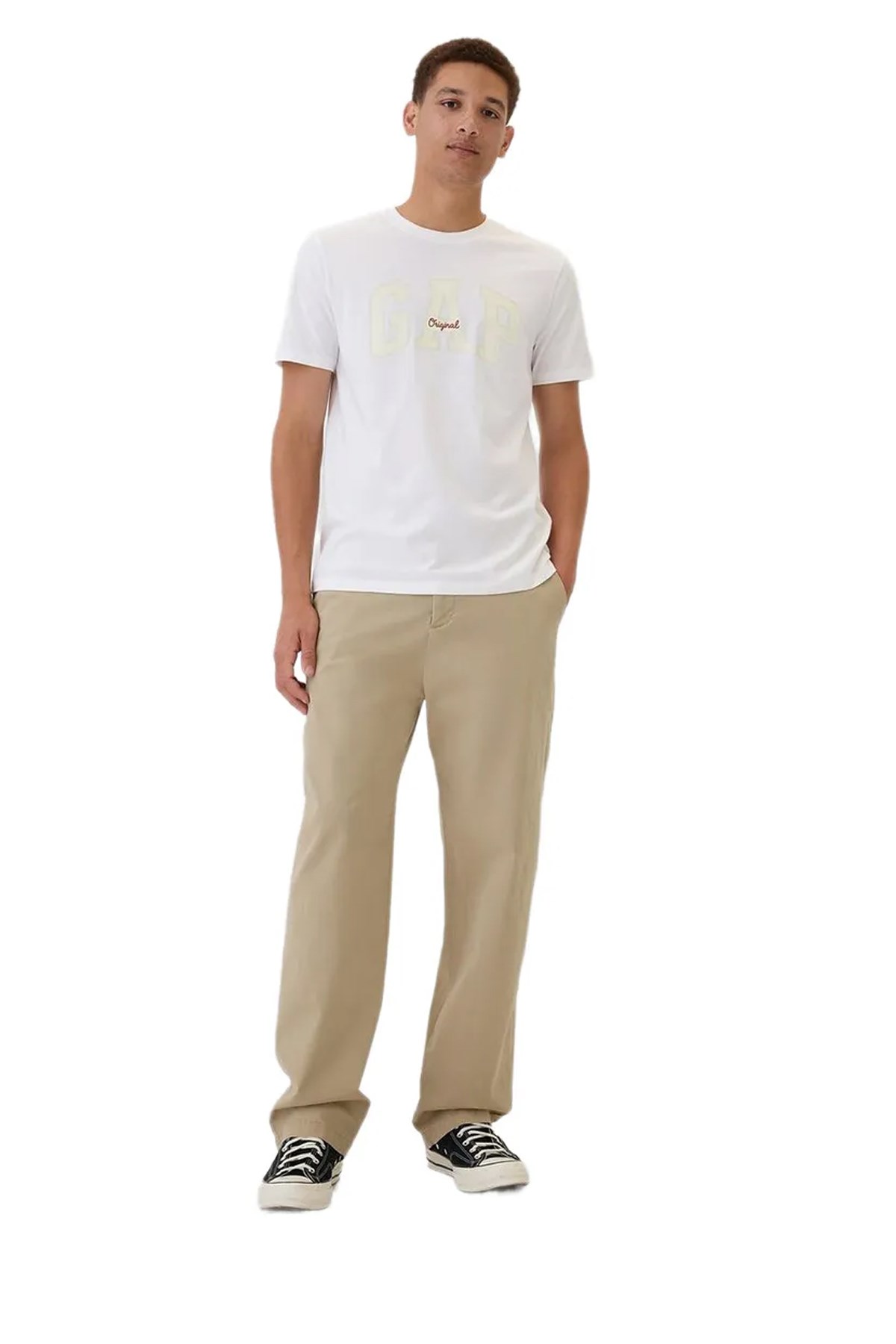 Gap V-Frch Everyday Soft Erkek Tişört Beyaz