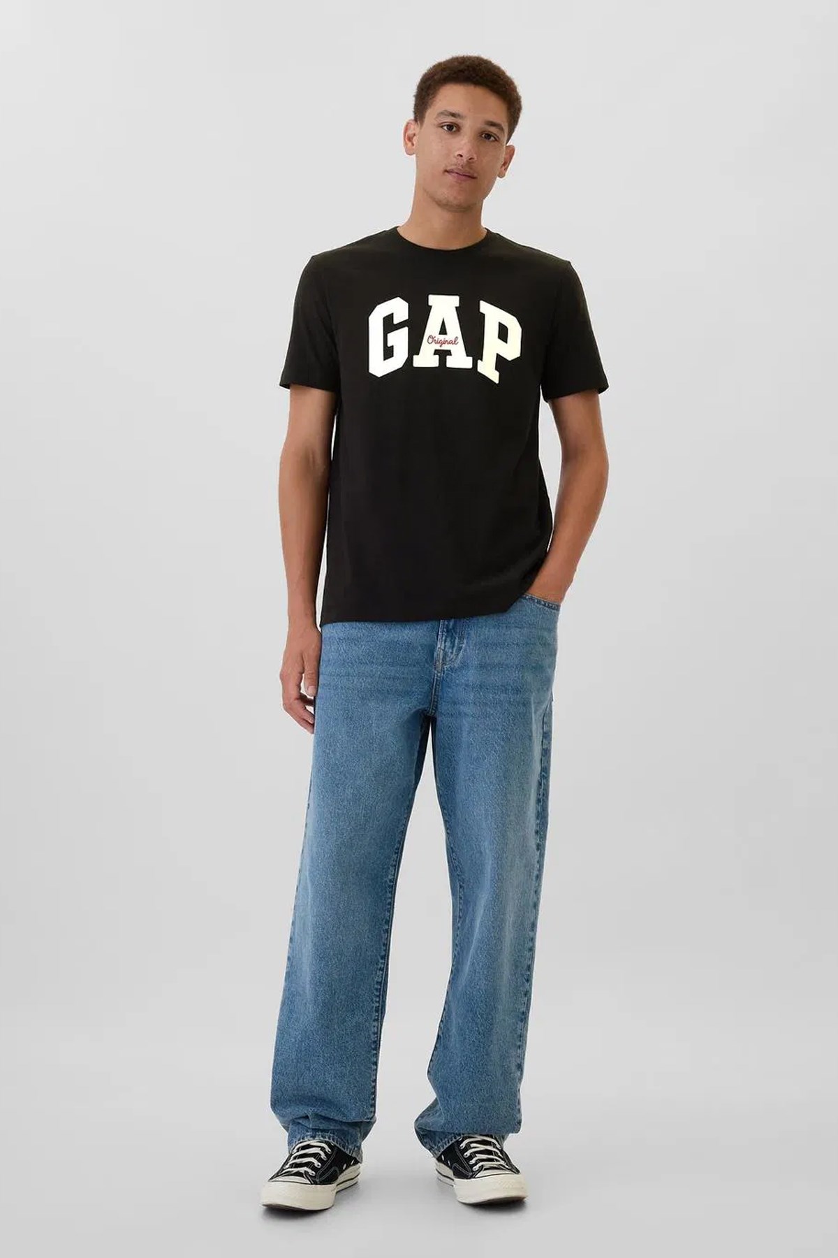 Gap V-Frch Everyday Soft Erkek Tişört Siyah