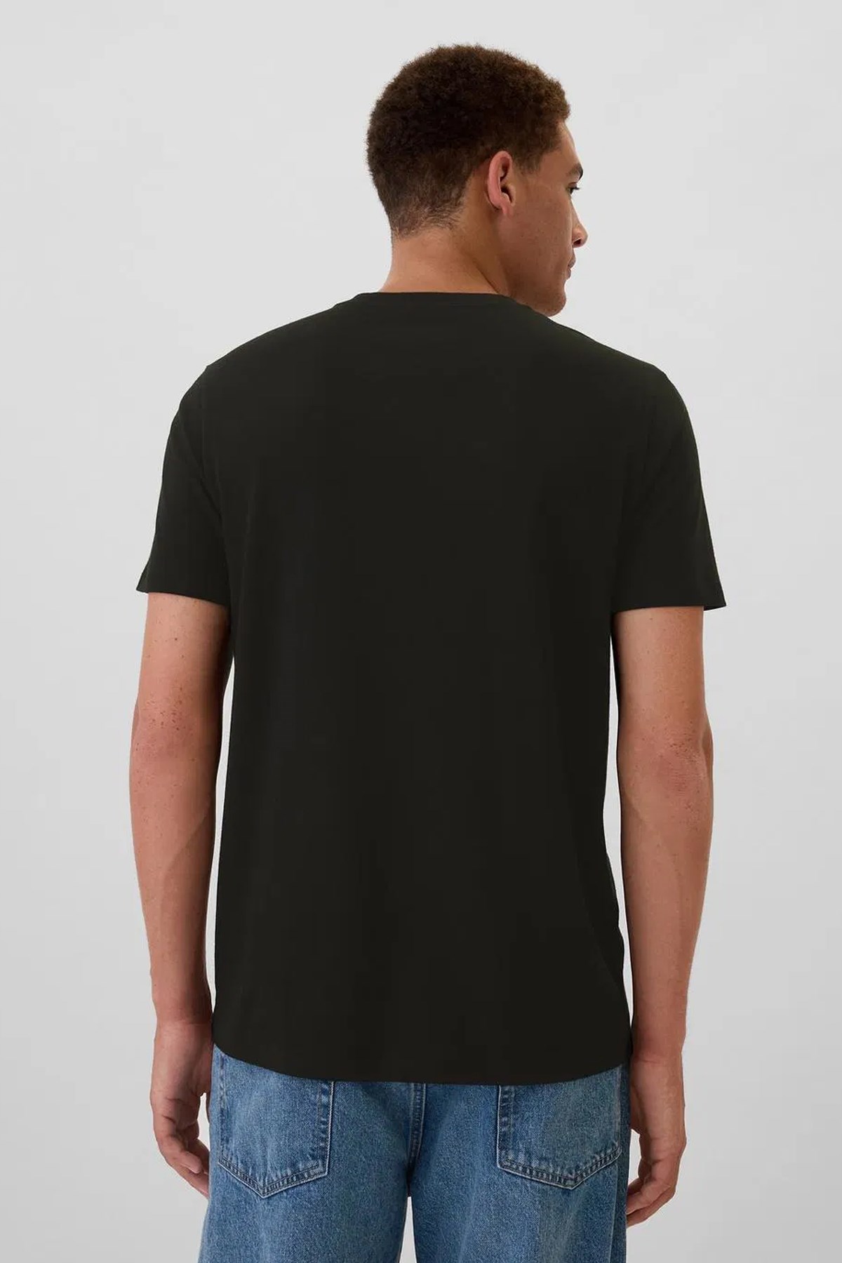 Gap V-Frch Everyday Soft Erkek Tişört Siyah