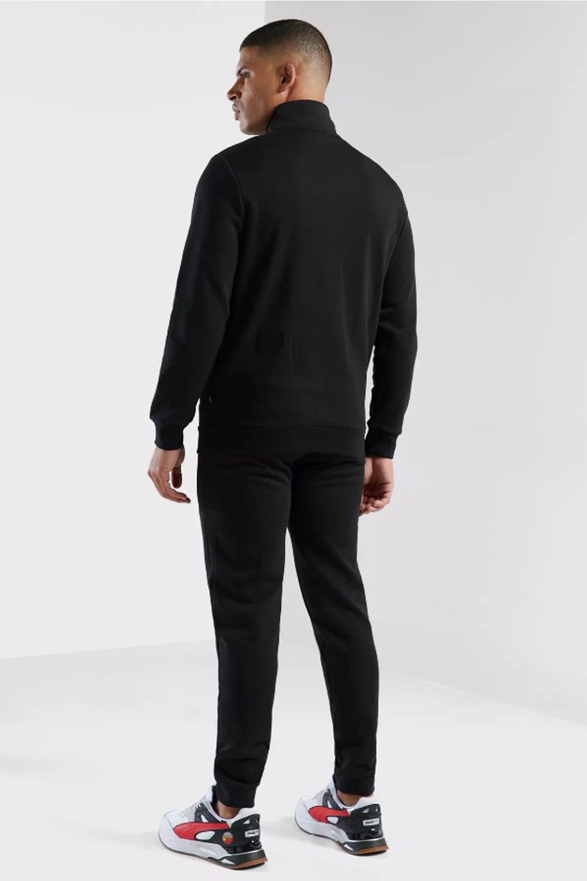 Puma CLean Sweat Suit Fl Erkek Eşofman Takımı 58584101 Siyah