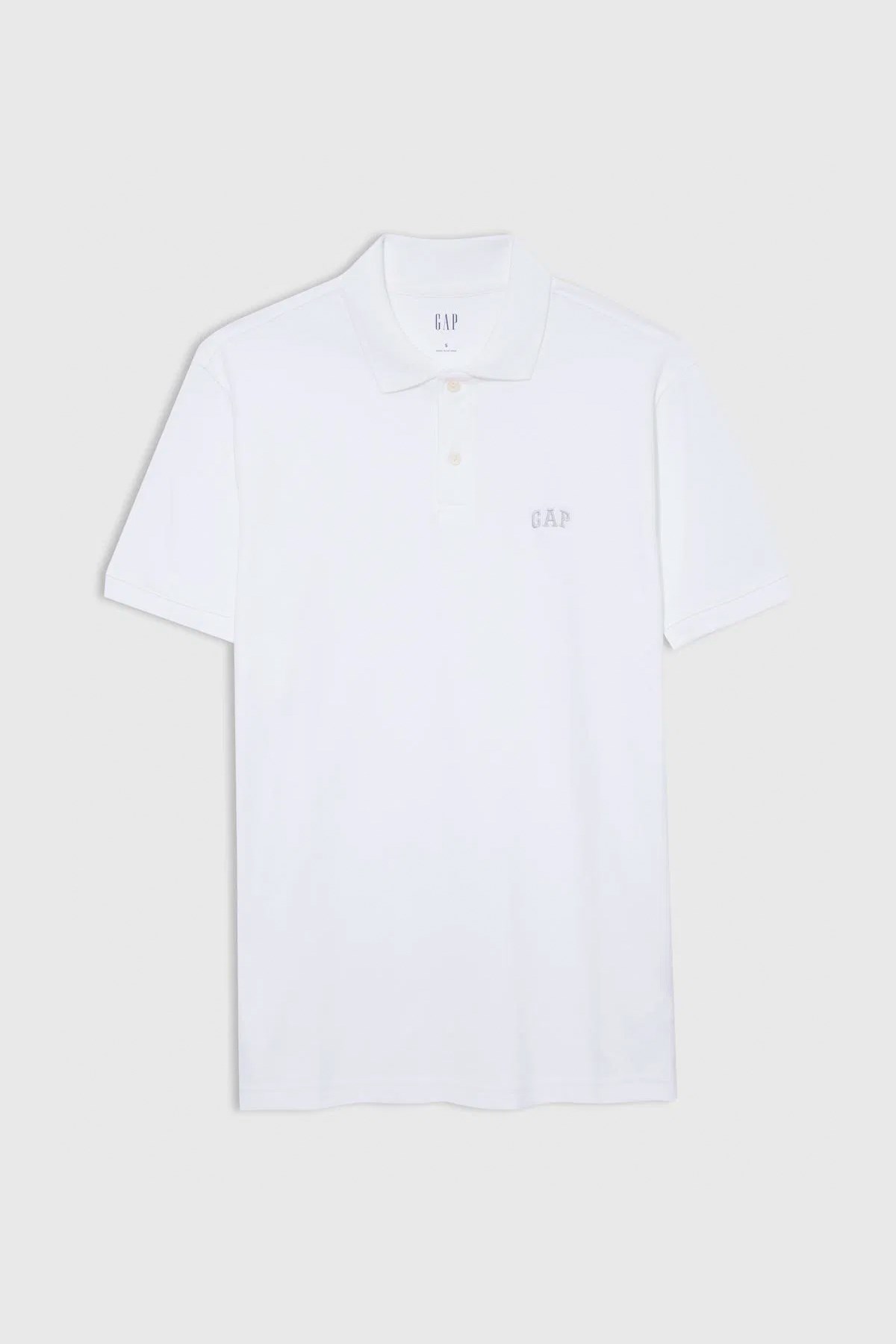 Gap Logo Erkek Polo Yaka Tişört Beyaz