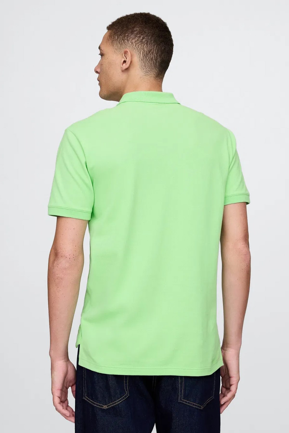 Gap Logo Erkek Polo Yaka Tişört Yeşil