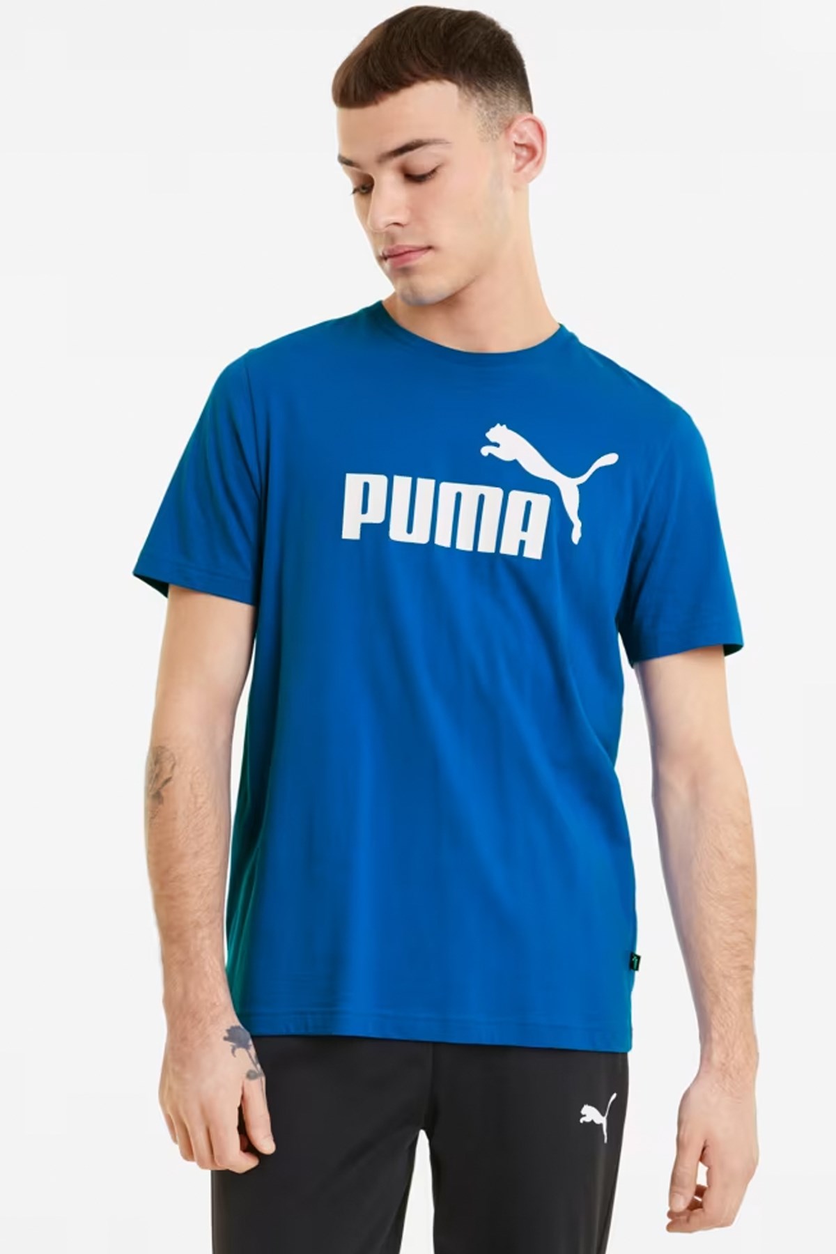 Puma Ess Logo Erkek Tişört 58666658 Mavi