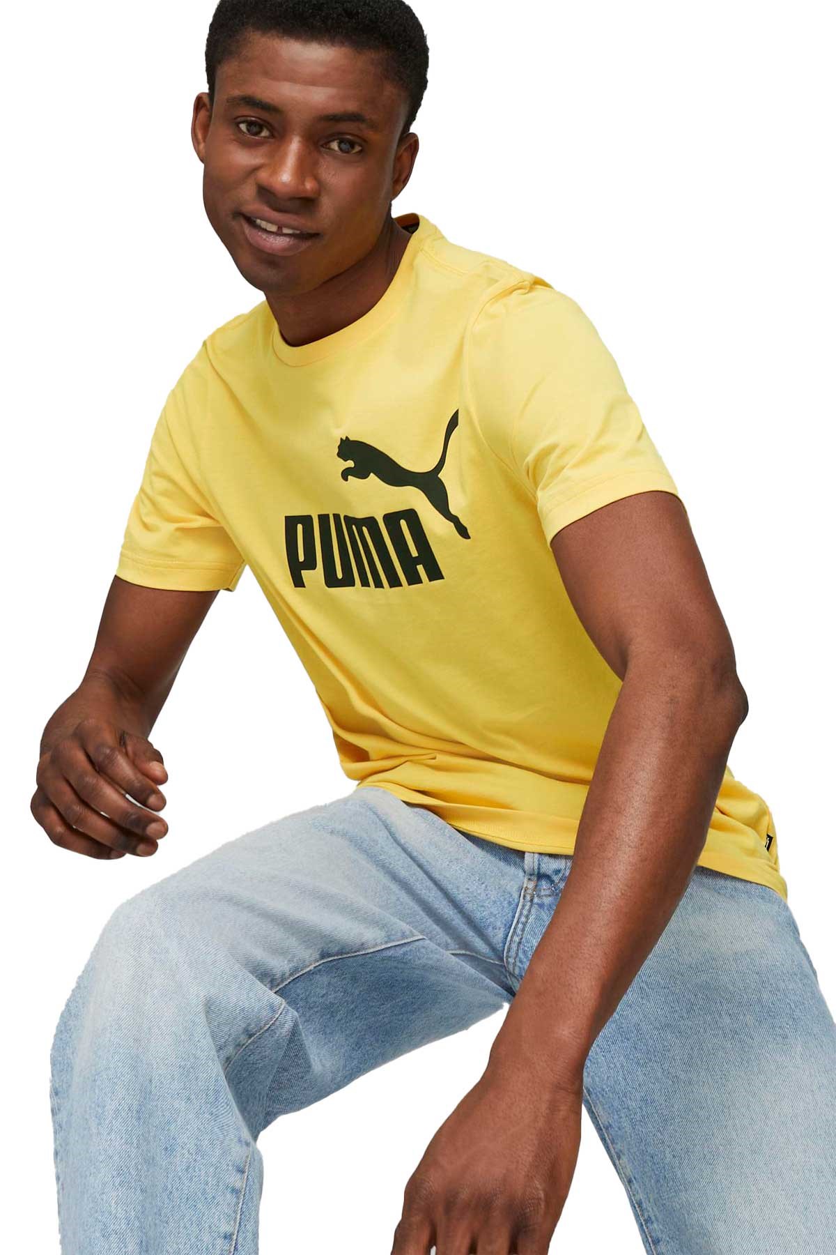 Puma ESS Logo Erkek Tişört 58666743 Sarı
