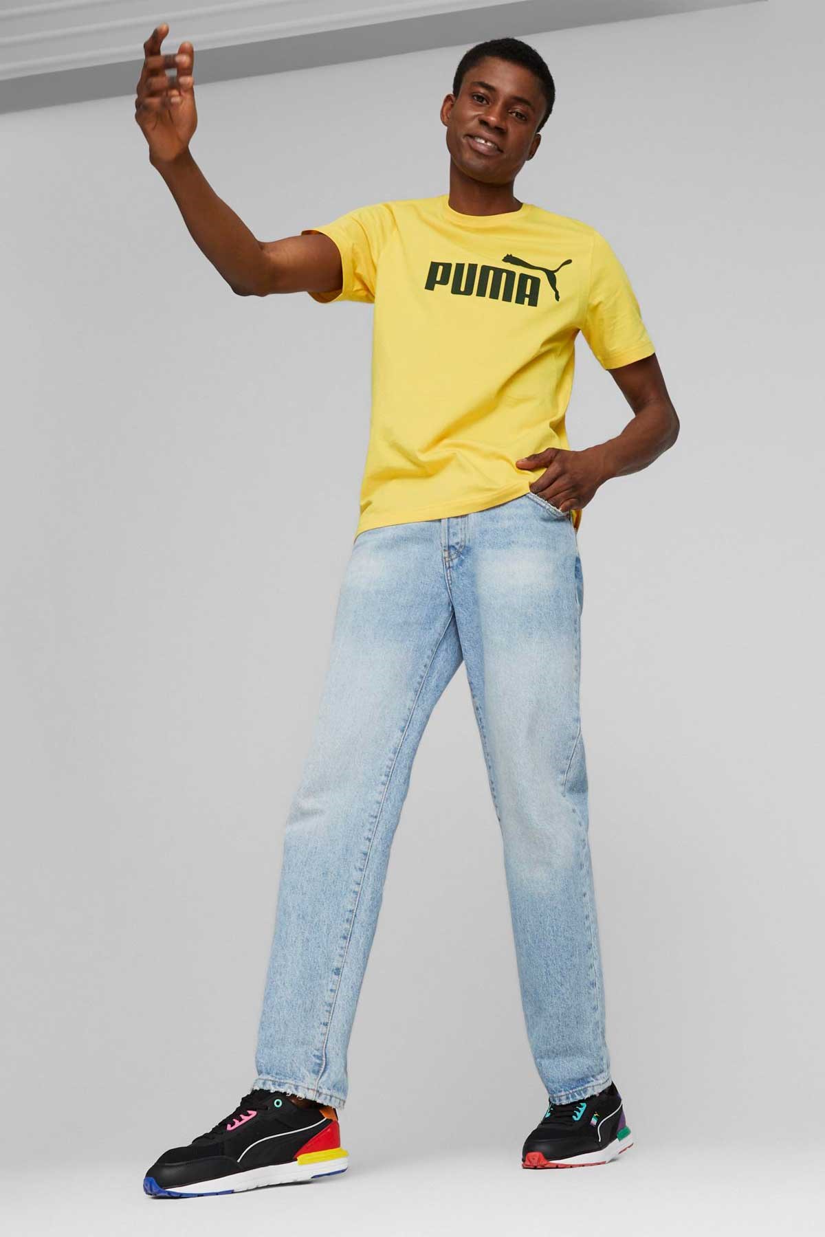 Puma ESS Logo Erkek Tişört 58666743 Sarı