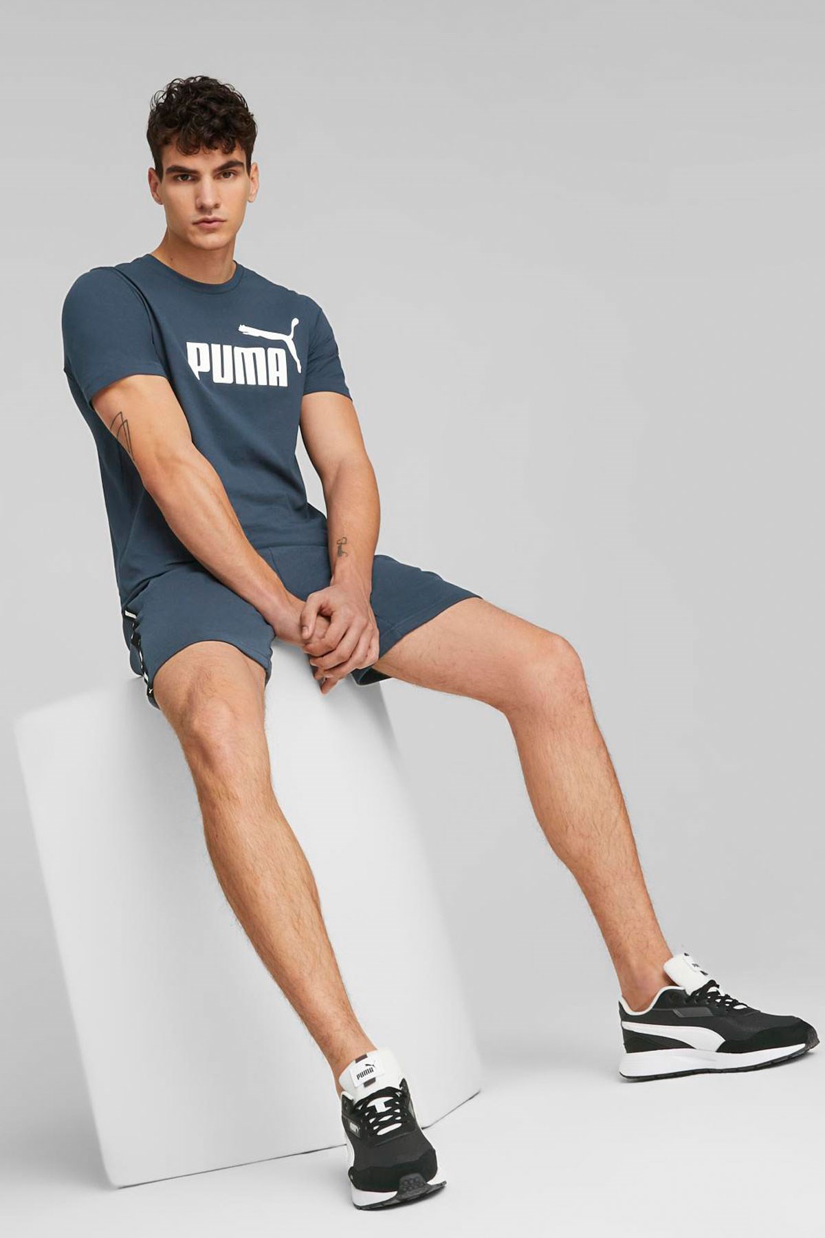 Puma ESS Logo Erkek Tişört 58666761 Mavi