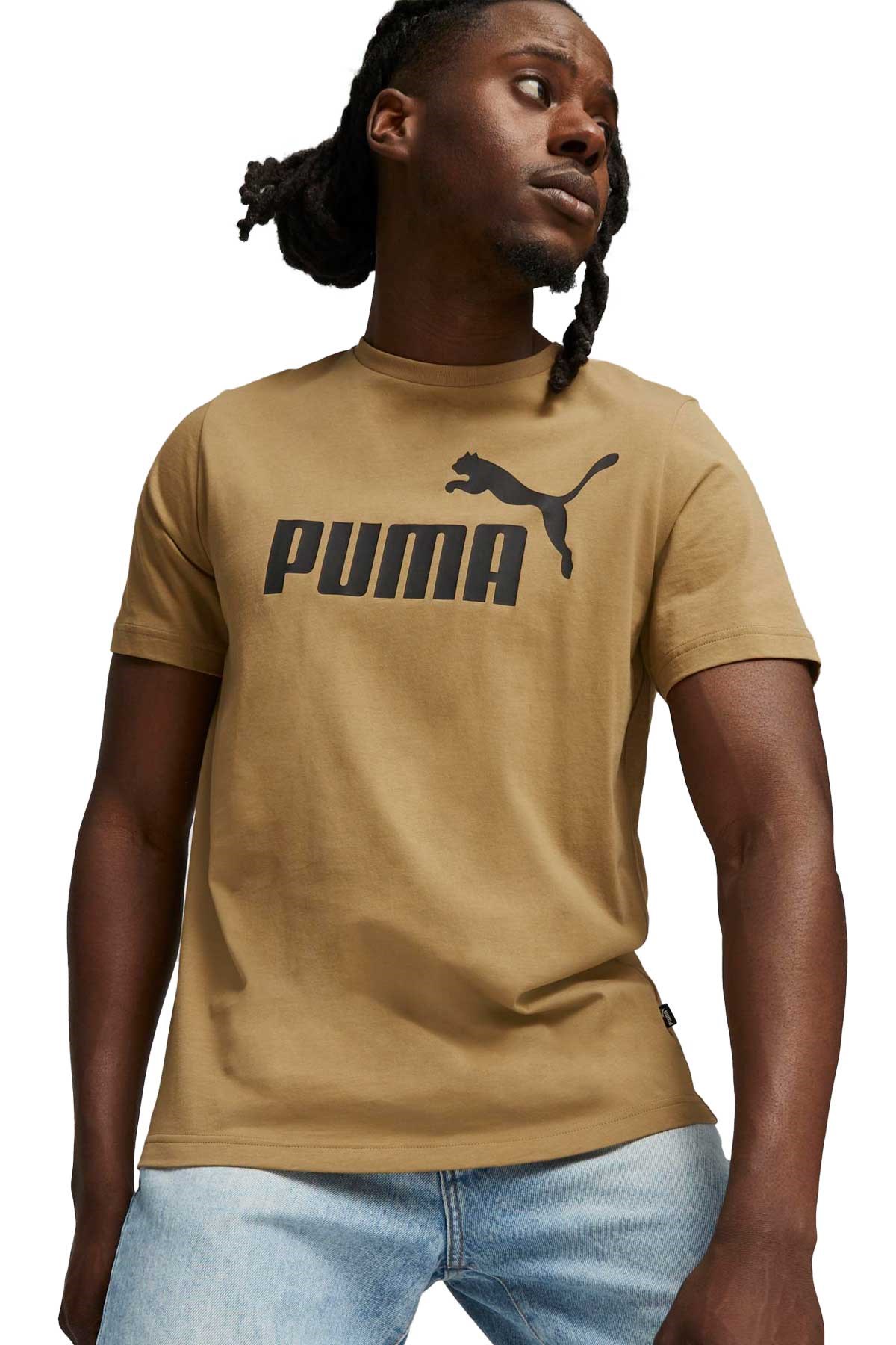 Puma Ess Logo Erkek Tişört 58666786 Bej