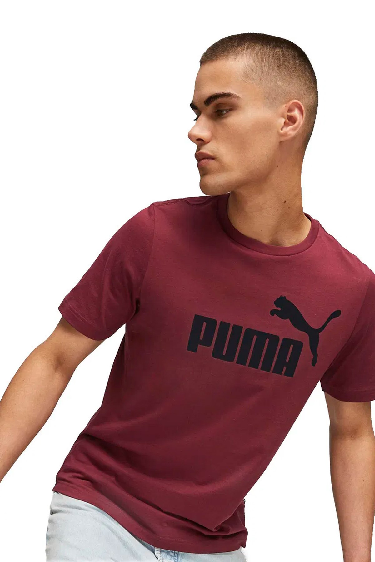 Puma Ess Logo Tee (S) Erkek Tişört 58666792 Kahverengi