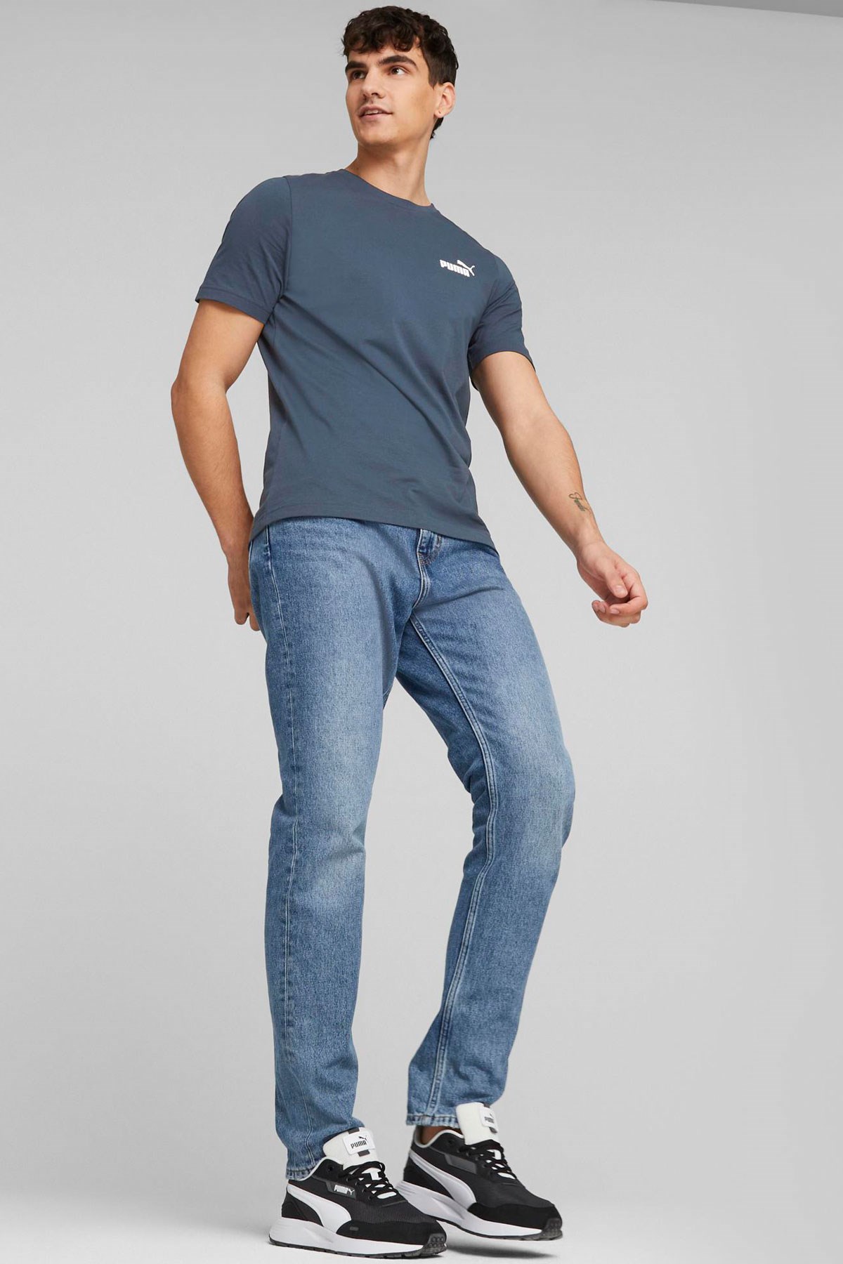 Puma ESS Small Logo Erkek Tişört 58666961 Mavi