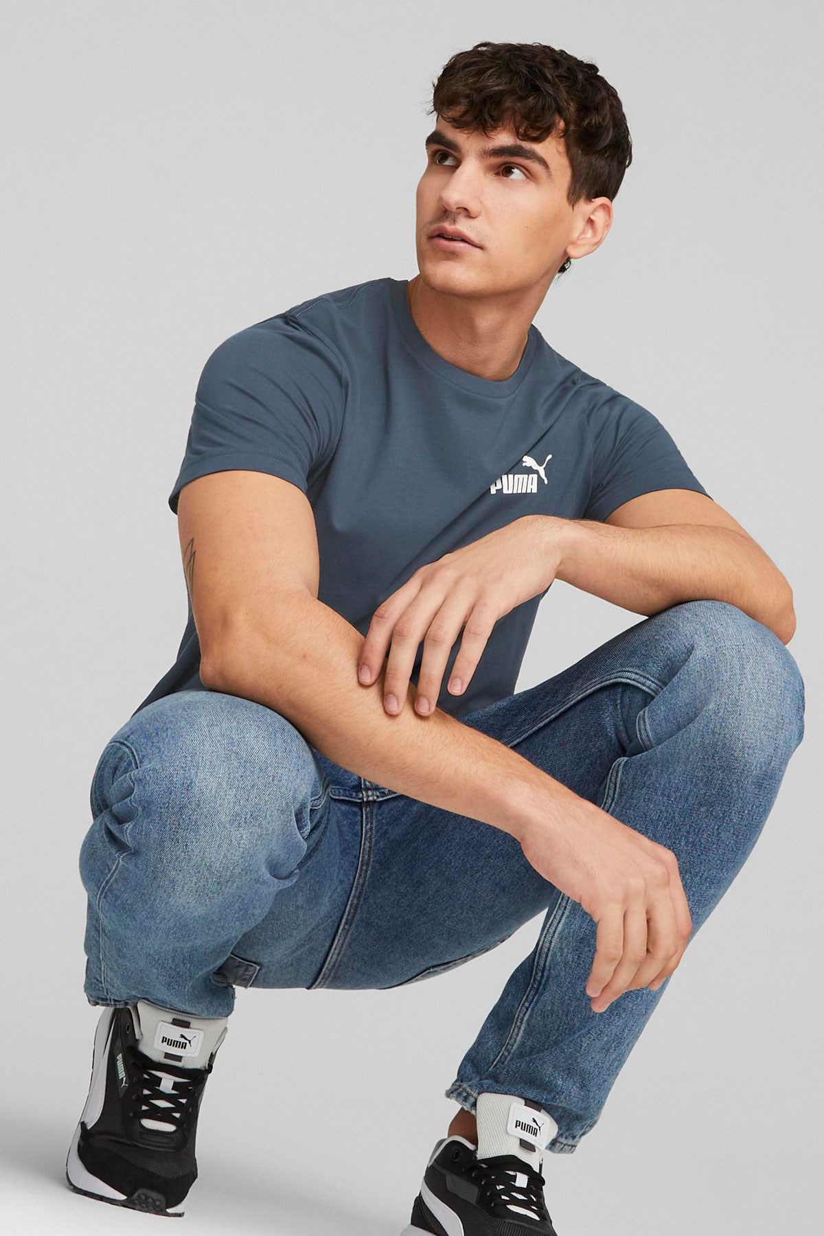 Puma ESS Small Logo Erkek Tişört 58666961 Mavi