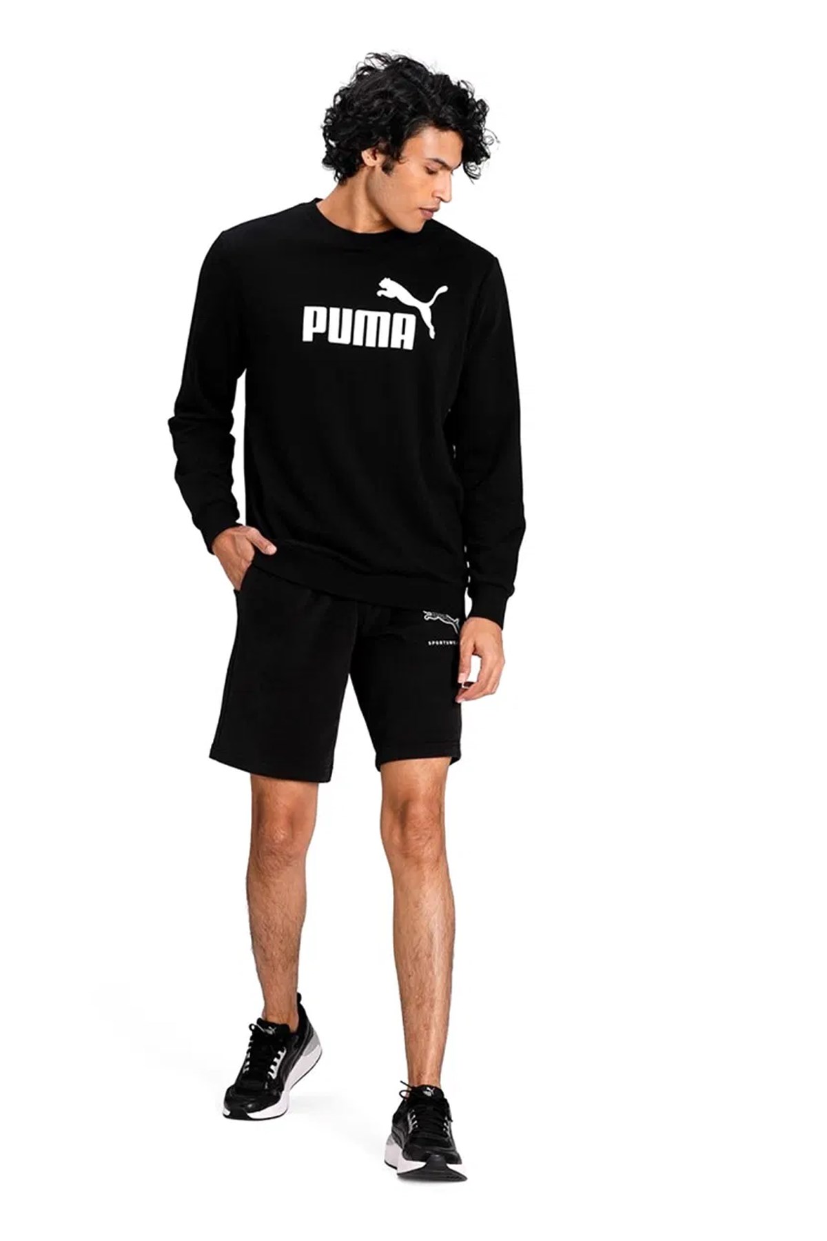 Puma Ess Big Logo Erkek Sweatshirt 58668001 Siyah