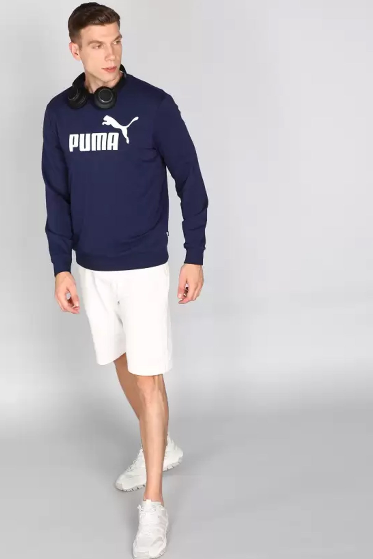 Puma Ess Big Logo Erkek Sweatshirt 58668006 Lacivert