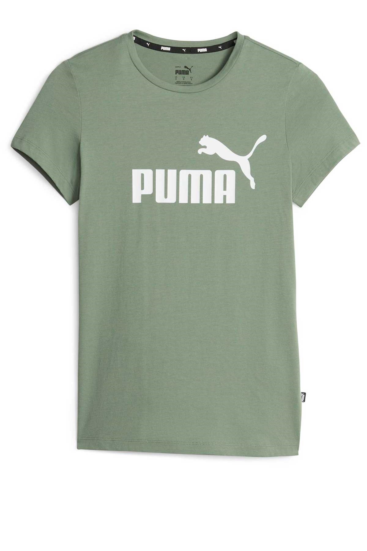 Puma Ess Logo Kadın Tişört 58677548 Yeşil