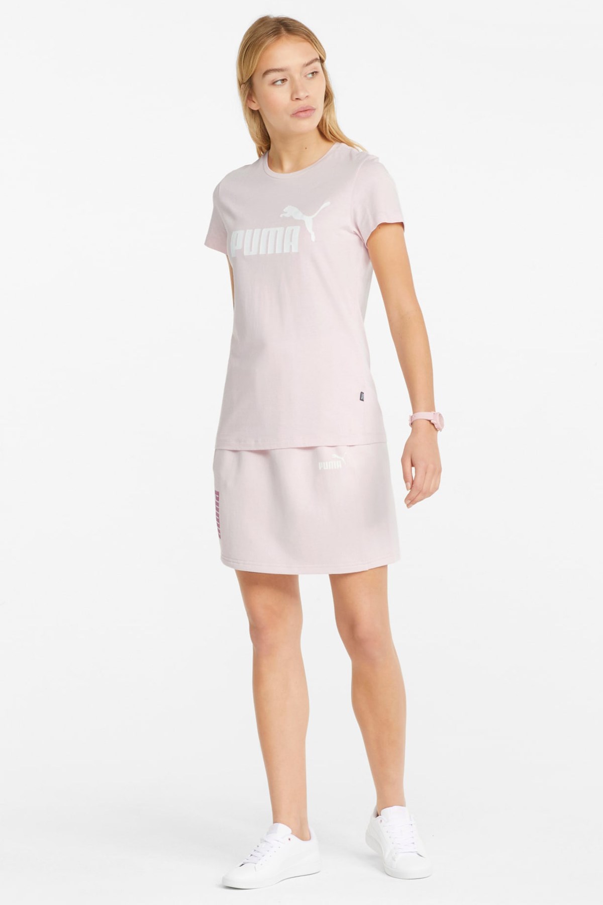 Puma Ess Logo Kadın Tişört 58677582 Pembe