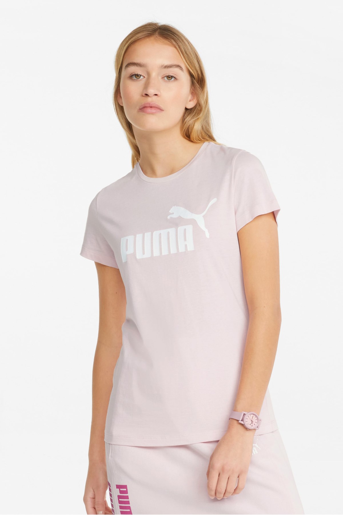 Puma Ess Logo Kadın Tişört 58677582 Pembe