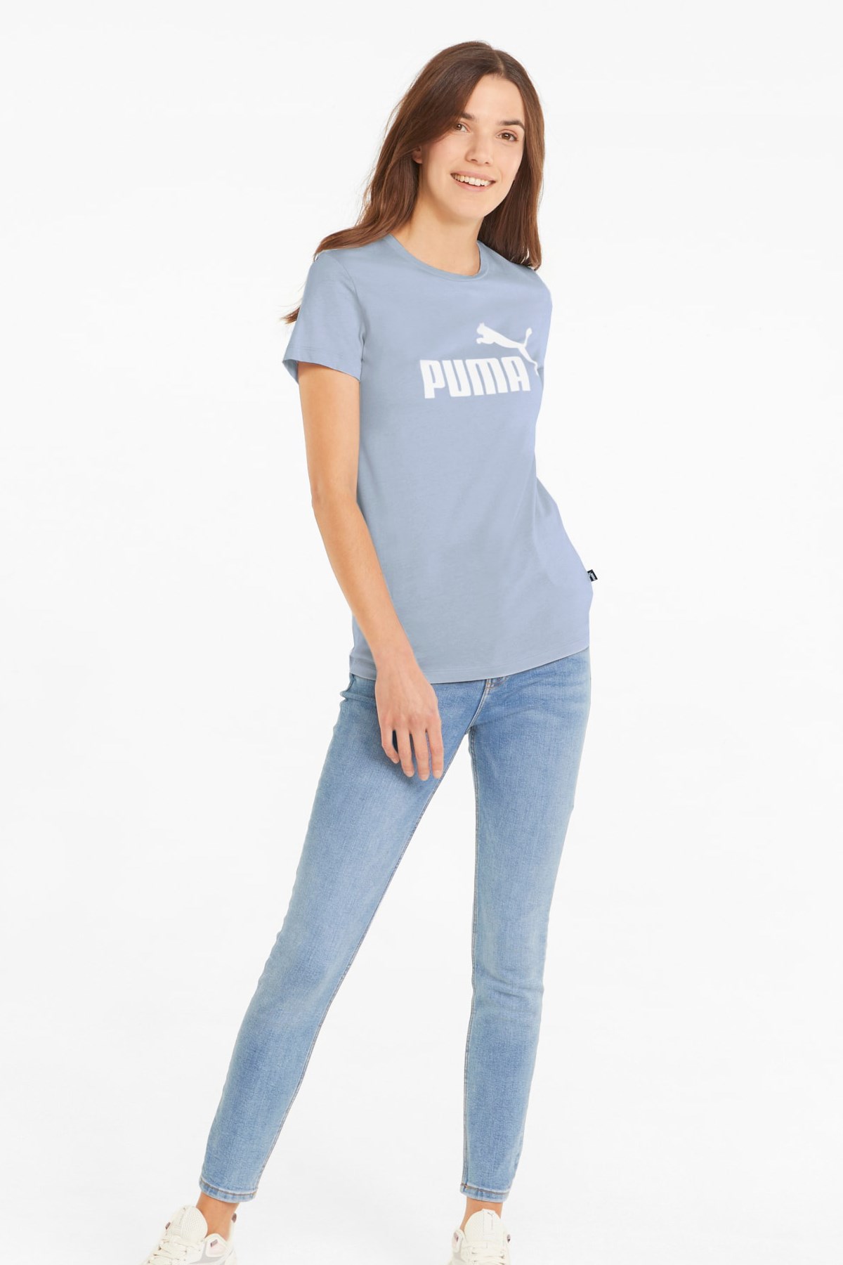 Puma Ess Logo Kadın Tişört 58677583 Mavi