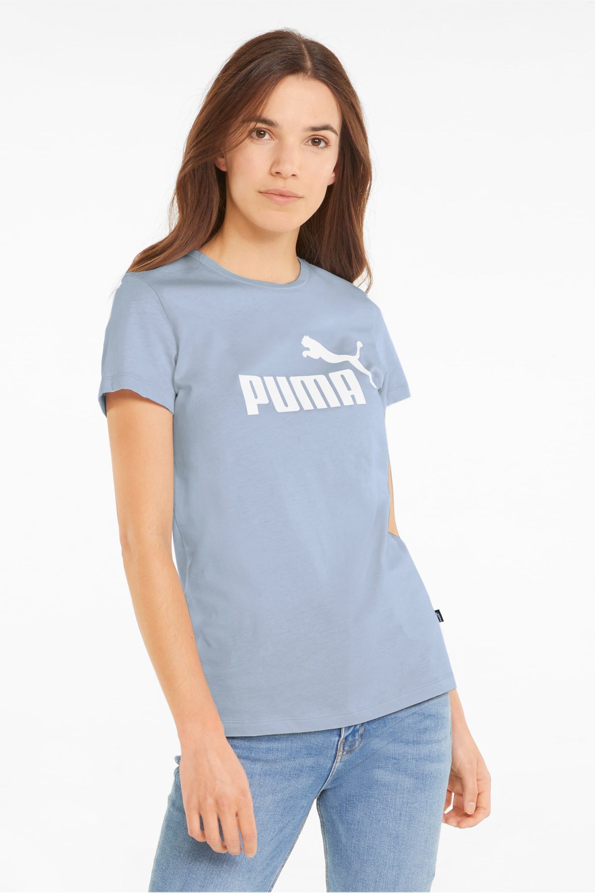 Puma Ess Logo Kadın Tişört 58677583 Mavi