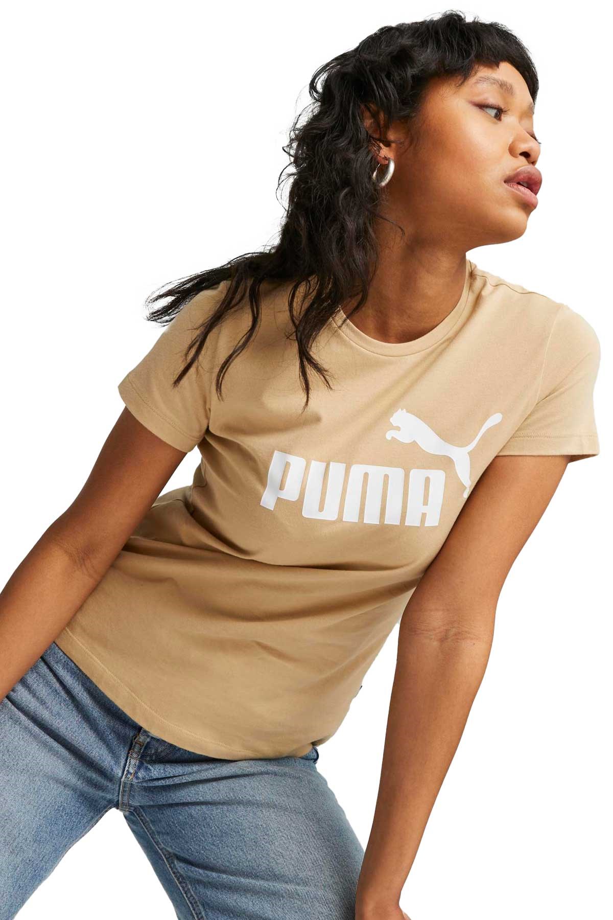 Puma Ess Logo Kadın Tişört 58677587 Bej