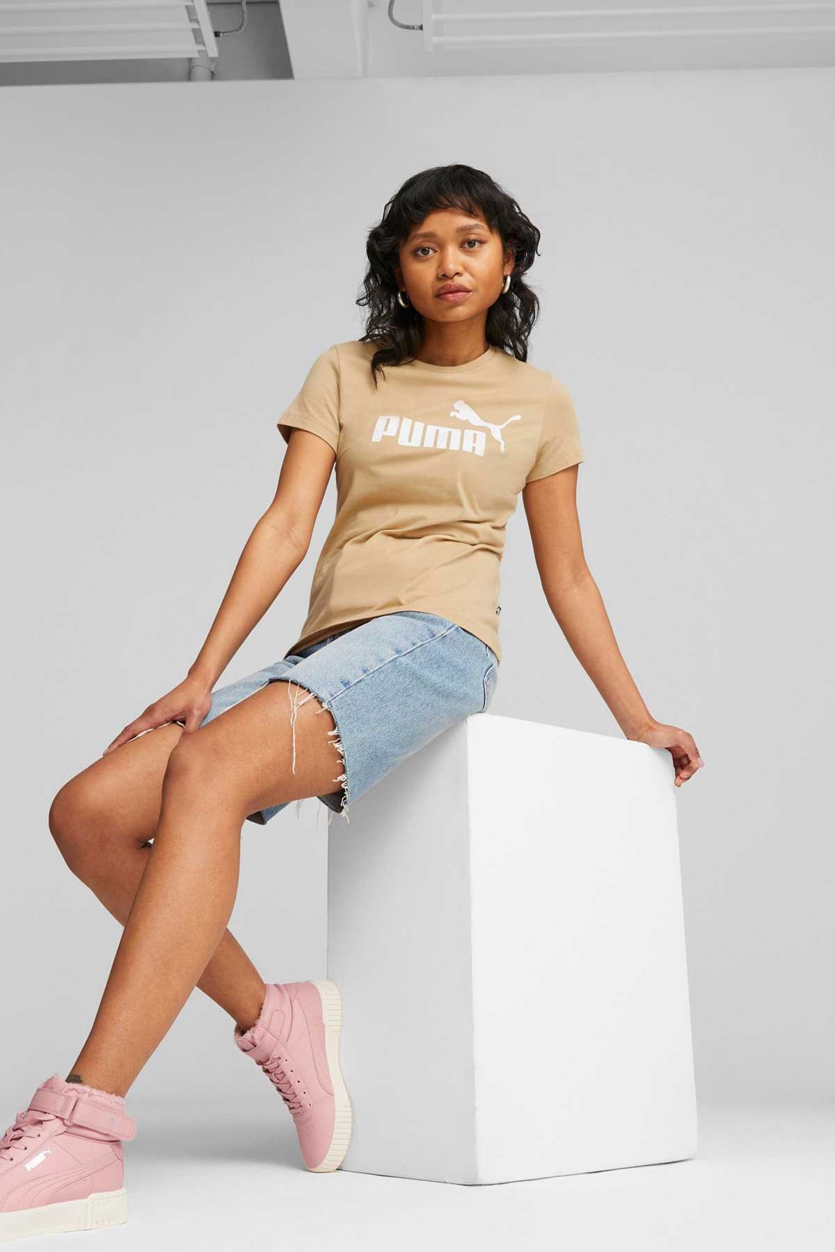 Puma Ess Logo Kadın Tişört 58677587 Bej