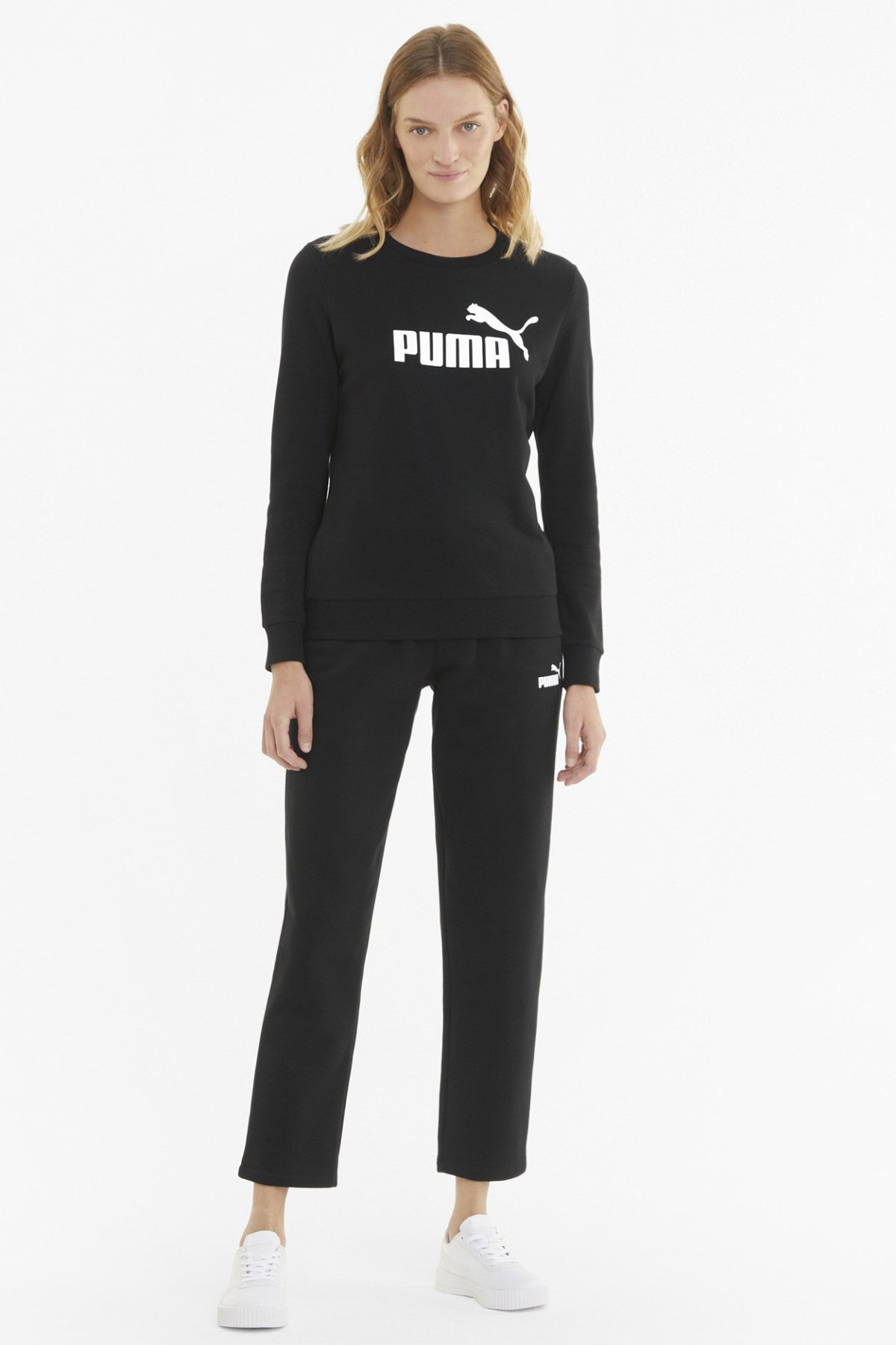 Puma Ess Logo Crewr Kadın Sweatshirt 58678601 Siyah