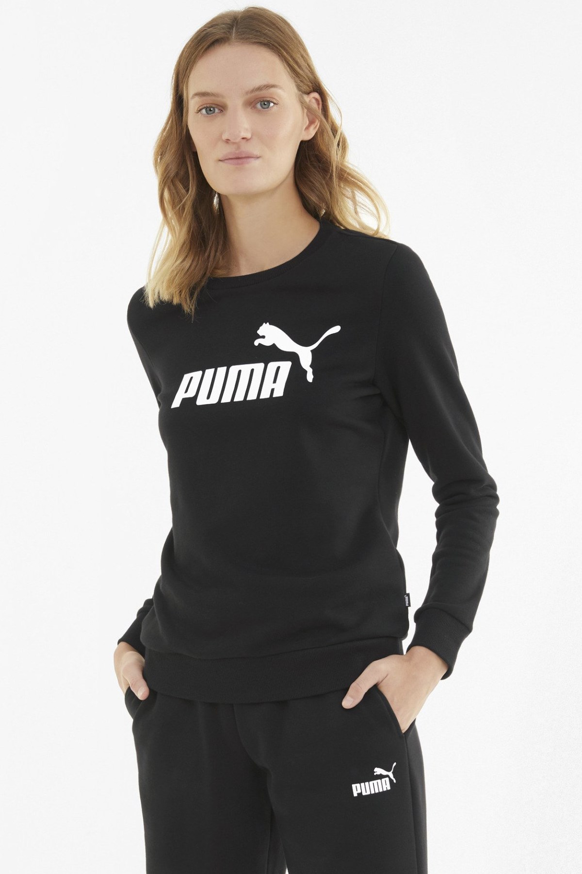 Puma Ess Logo Crewr Kadın Sweatshirt 58678601 Siyah