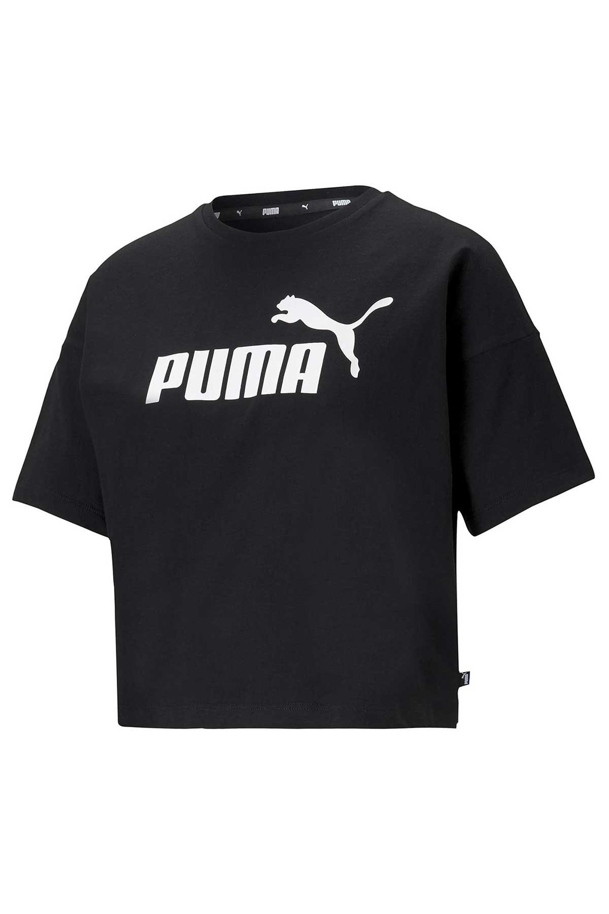 Puma ESS Cropped Logo Kadın Tişört 58686601 Siyah